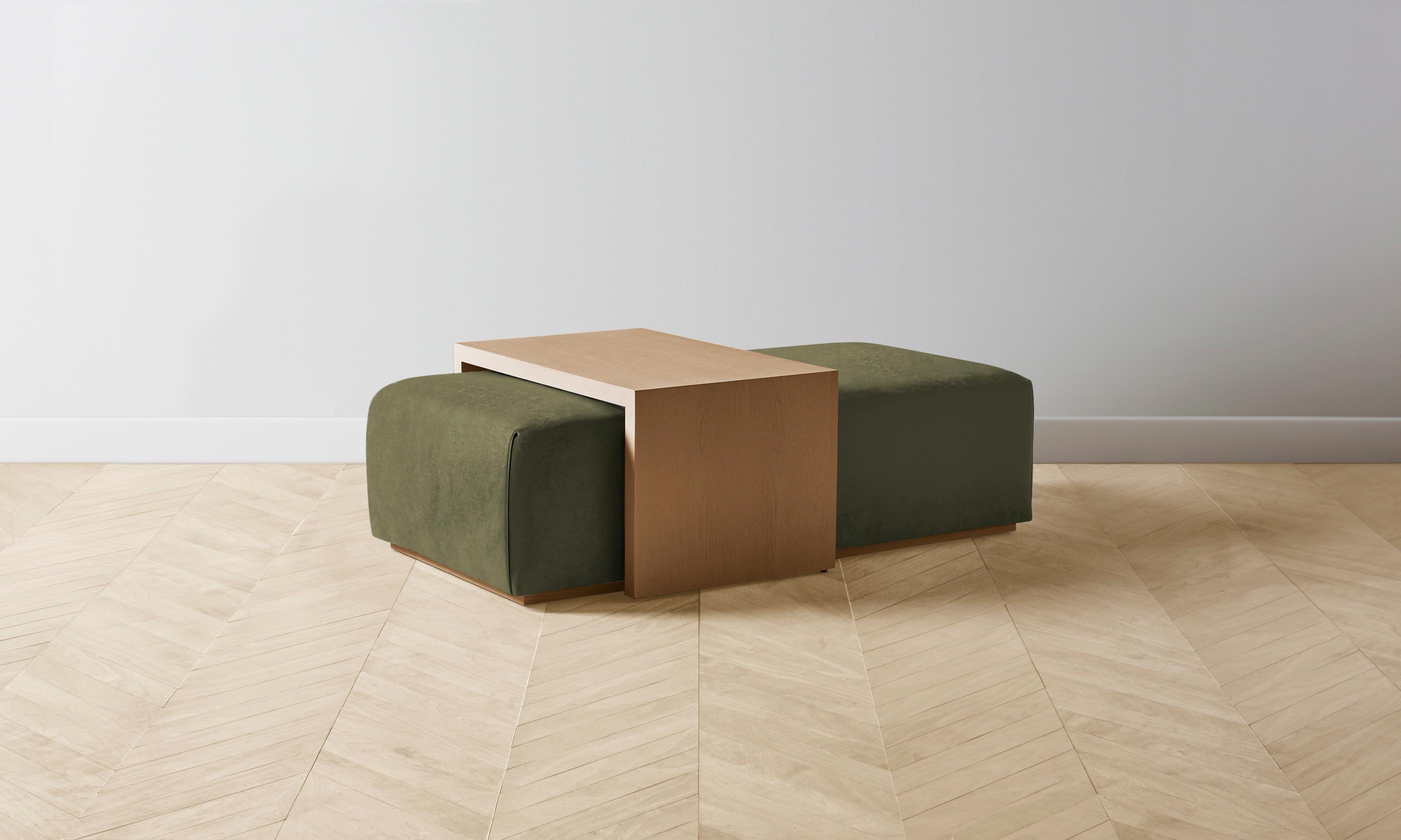 The Bowery Ottoman - Performance Velvet Olive Green Storage Bench for Living Room, Bedroom & Entryway - Stylish and Durable Home Decor