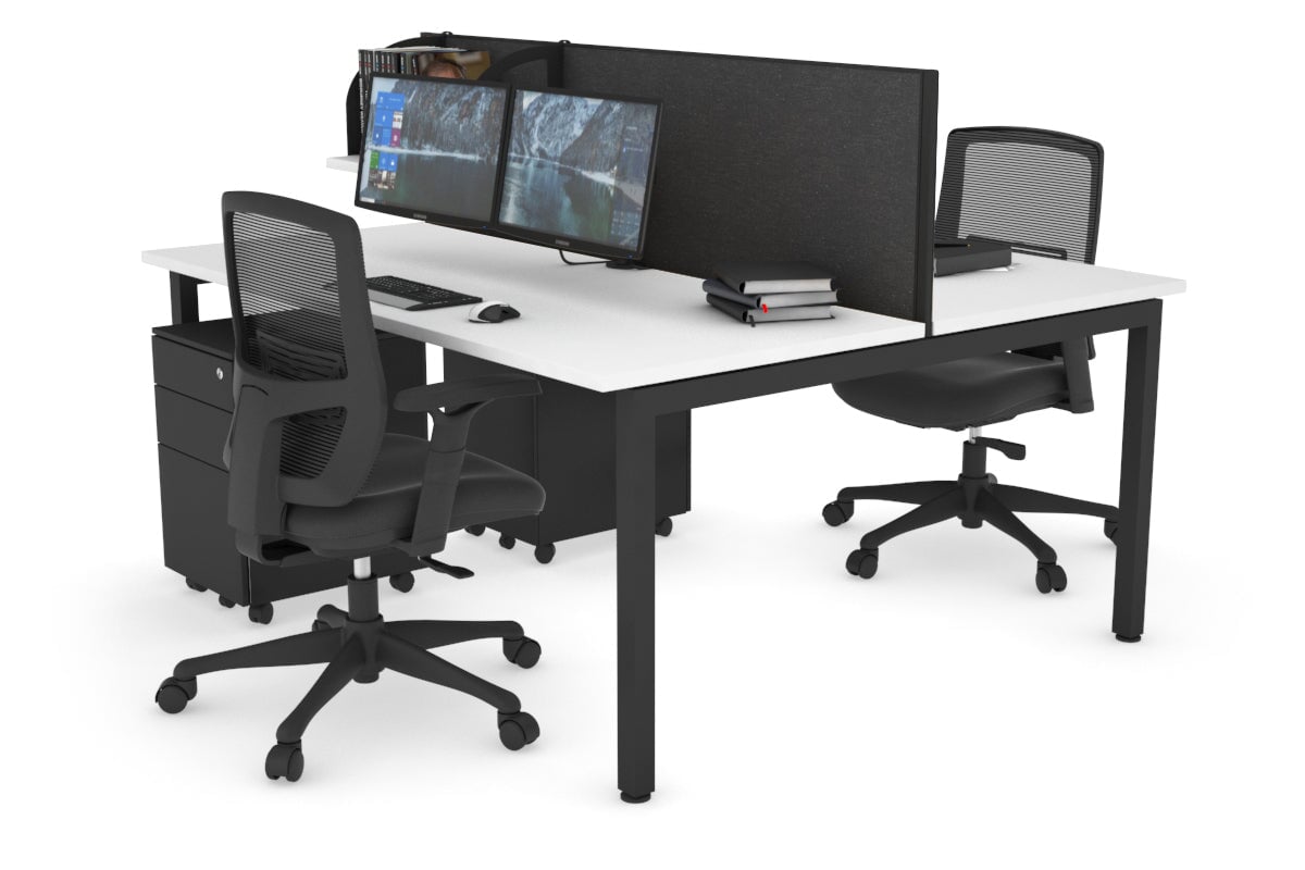 Quadro Square Legs 2 Person Office Workstation Desk - 1200L x 700W Modern Shared Workspace Solution for Home & Business Offices
