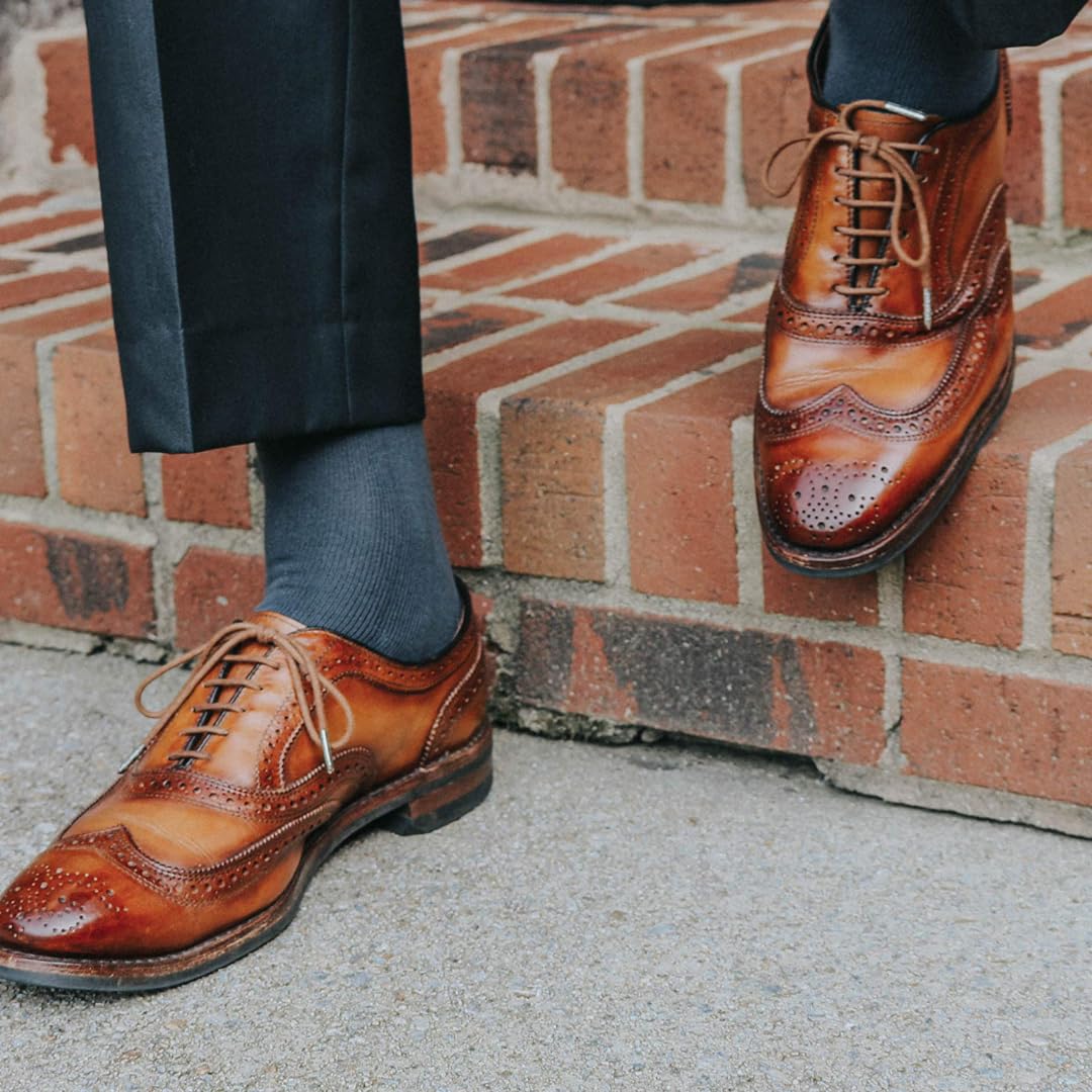 Premium Cotton Over the Calf Dress Socks for Men (9-Pack) | Soft & Breathable Long Socks That Stay Up | Perfect for Business, Formal Wear & Everyday Comfort