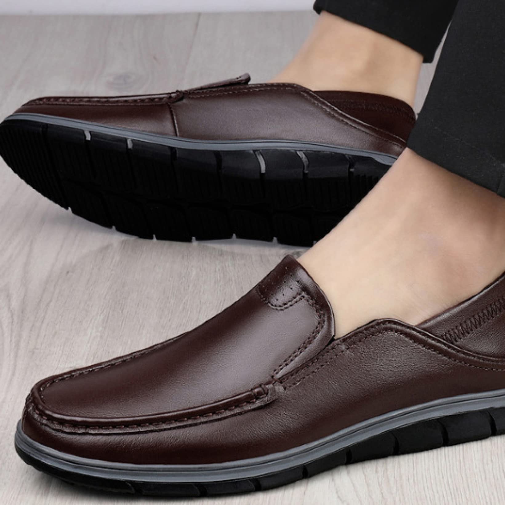 Hoxekle Men's Casual Loafers - Slip On Dress Shoes, Comfortable Boat & Driving Penny Loafers for Outdoor & Leisure Wear | Perfect for Office, Travel & Daily Comfort