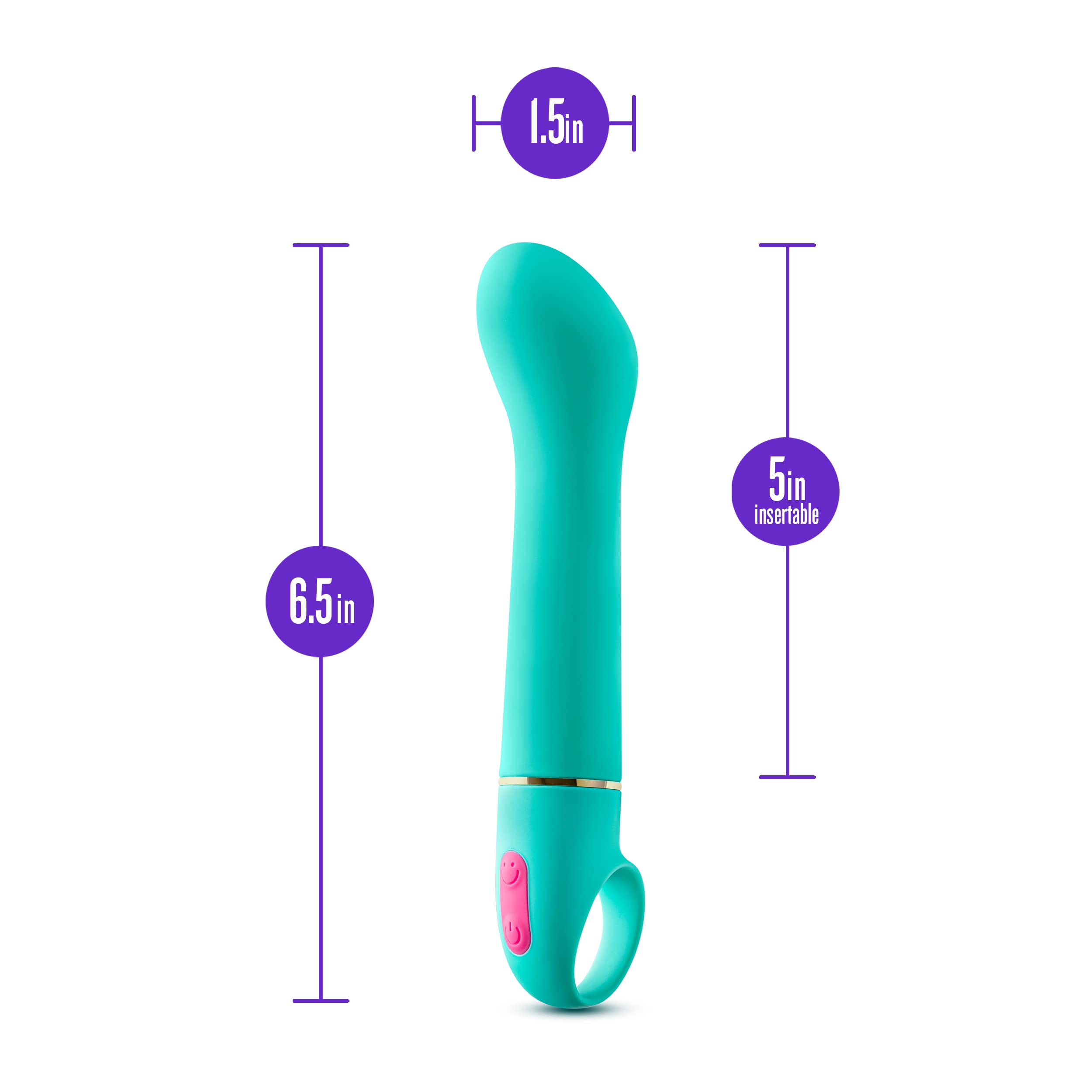 Blush Novelties Aria Flirty AF Silicone Vibrator – Powerful Rumbly G-Spot Stimulator with 10 Vibration Modes, IPX7 Waterproof & Finger Loop Handle – Premium Sex Toy for Women & Couples – Perfect for Solo Play, Couples Intimacy & Sensual Exploration
