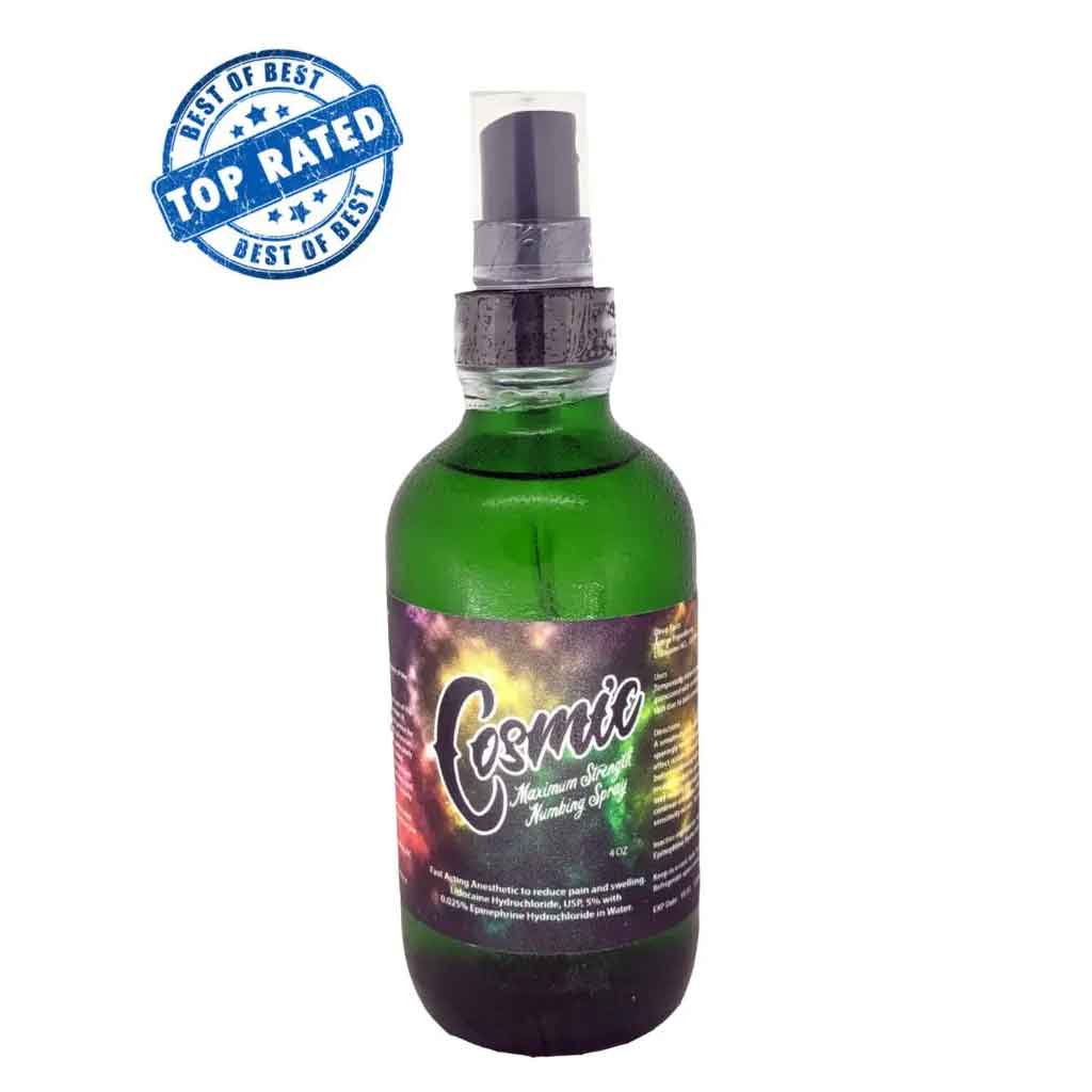 Cosmic Maximum Strength Numbing Spray - Fast Pain Relief for Tattoos, Waxing & Piercings | Topical Anesthetic for Skin Procedures | Soothing Numbing Solution for Hair Removal & Medical Treatments