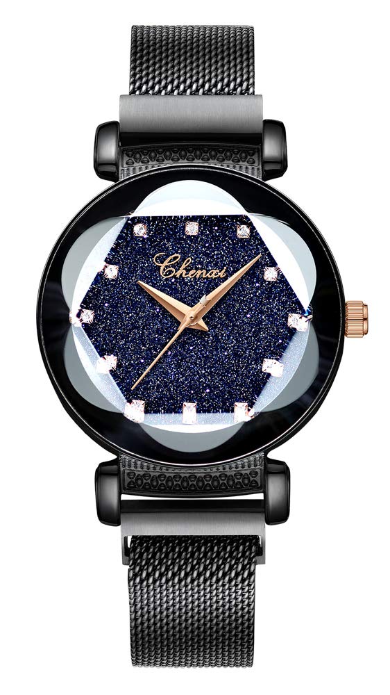 MASTOP Women's Fashion Analog Quartz Watch with Mesh Band & Magnetic Buckle - Waterproof Ladies Wristwatch for Work, Dating & Everyday Wear
