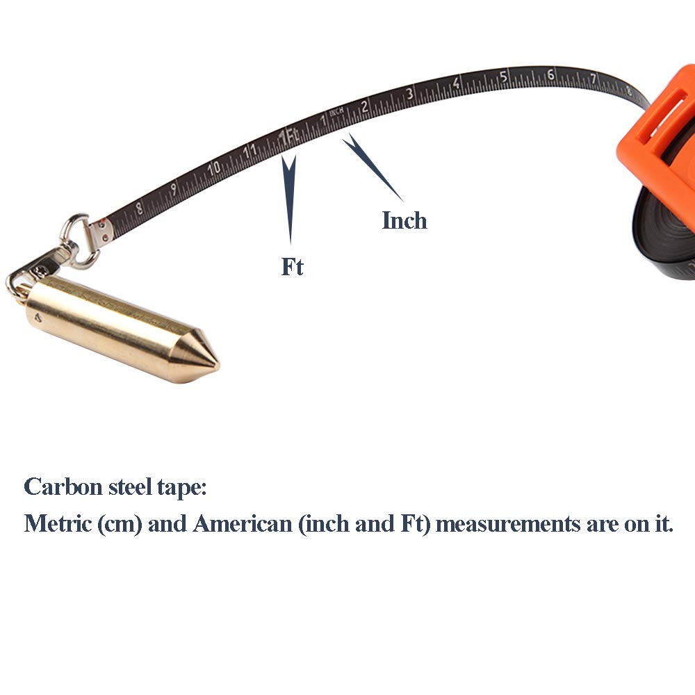 Explosion-Proof Oil Tank Gauging Tape - 10M/33Ft Handheld Carbon Steel Measuring Tape with Copper Plumb Bob for Petroleum Storage & Industrial Use