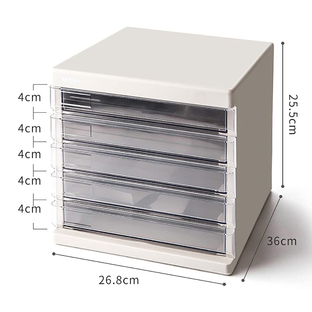 XBSXP 5-Layer Transparent Plastic Desktop File Cabinet - A4 Document Storage Box, Large Capacity Office Supplies for Organizing Papers, Bills & Stationery | Perfect for Home Office, School & Workplace Organization
