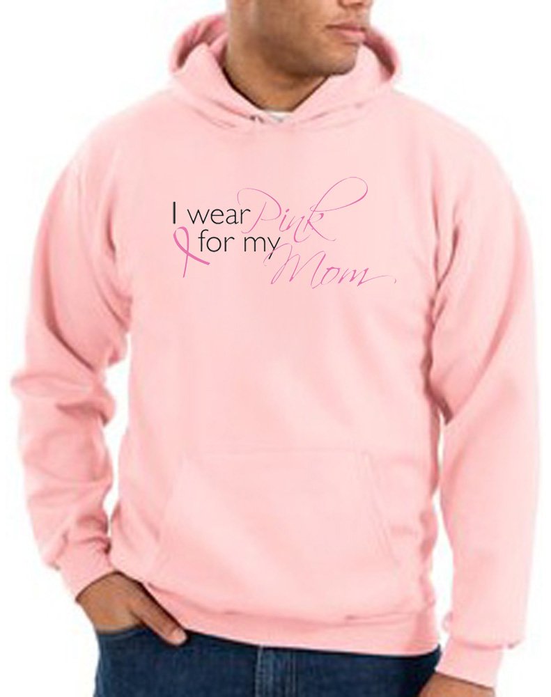 **A&E Designs Women's Pink Breast Cancer Awareness Hoodie - I Wear Pink for My Mom - Soft & Comfortable Pullover for Support, Fundraising & Everyday Wear**