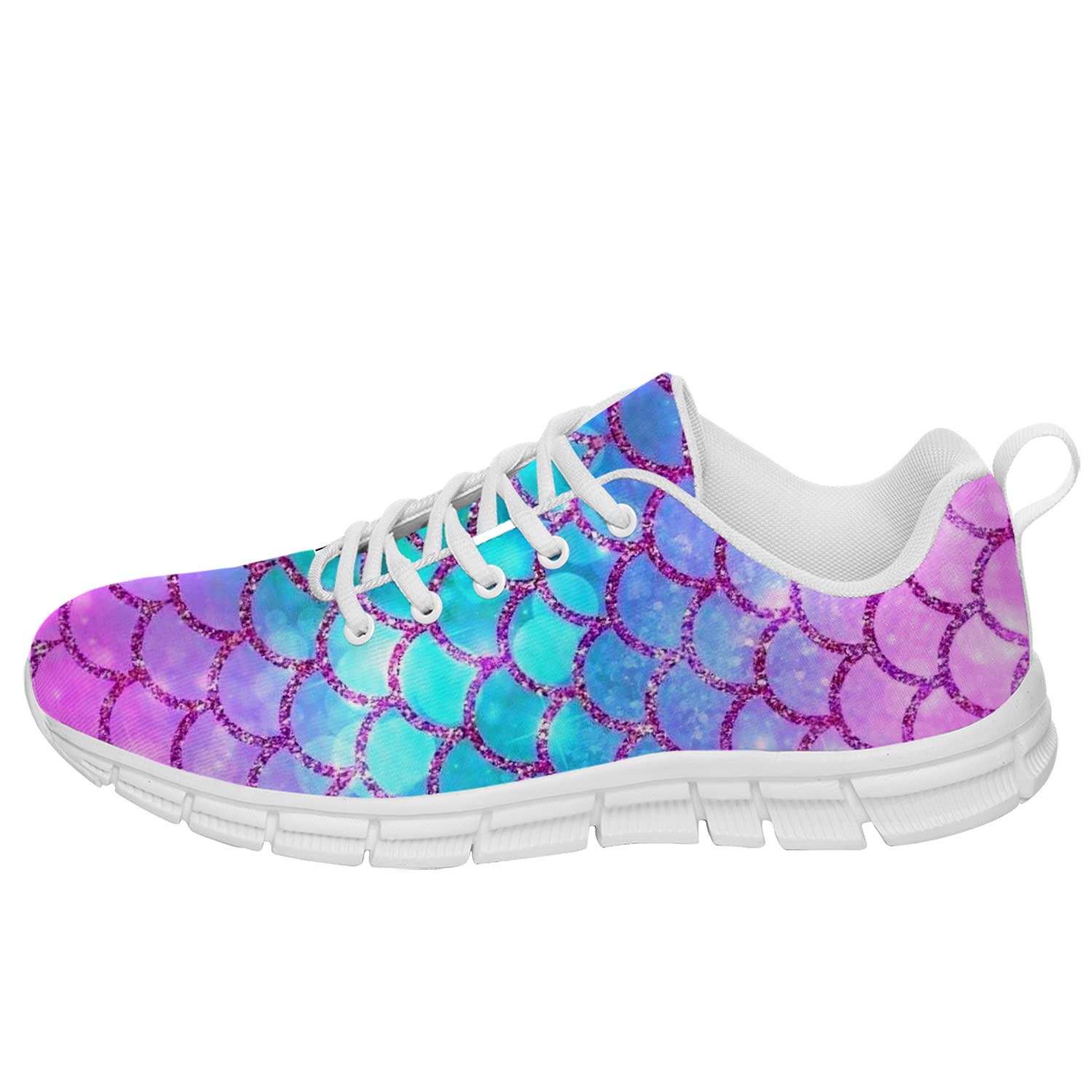 Women's & Girls' Mermaid Style Tennis Shoes - Cute Pink Purple Turquoise Running Sneakers for Golf, Casual Wear & Sports | Size 9.5 Men / 11 Women | Perfect Gift for Girls & Women | Ideal for Running, Walking, Gym & Outdoor Activities