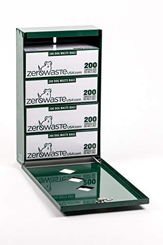 Eco-Friendly Low Profile Dog Waste Station with Universal Fit Roll Bag System - Includes 400 Waste Bags & 25 Can Liners - Best Selling Pet Waste Solution (500K+ Sold in USA) - Perfect for Parks, Backyards & Community Areas (Green)