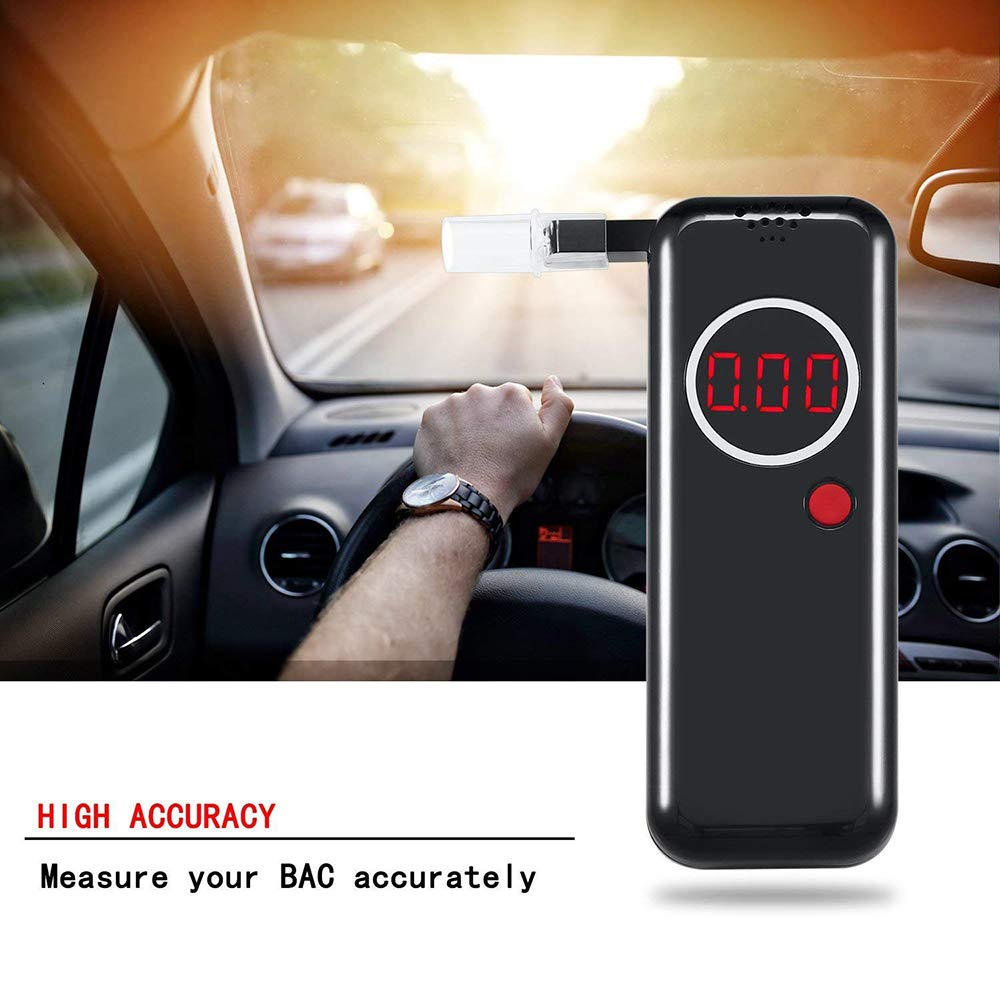 Professional Digital LCD Alcohol Breath Tester - Portable Breathalyzer Analyzer for Car, Home & Workplace Use | Accurate BAC Detection Device for Drivers & Safety Checks