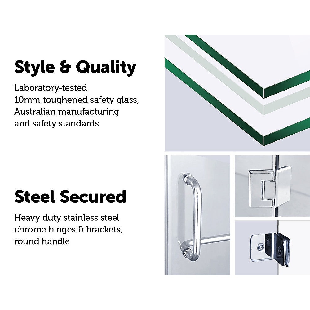Frameless 10mm Glass Shower Screen 43.3