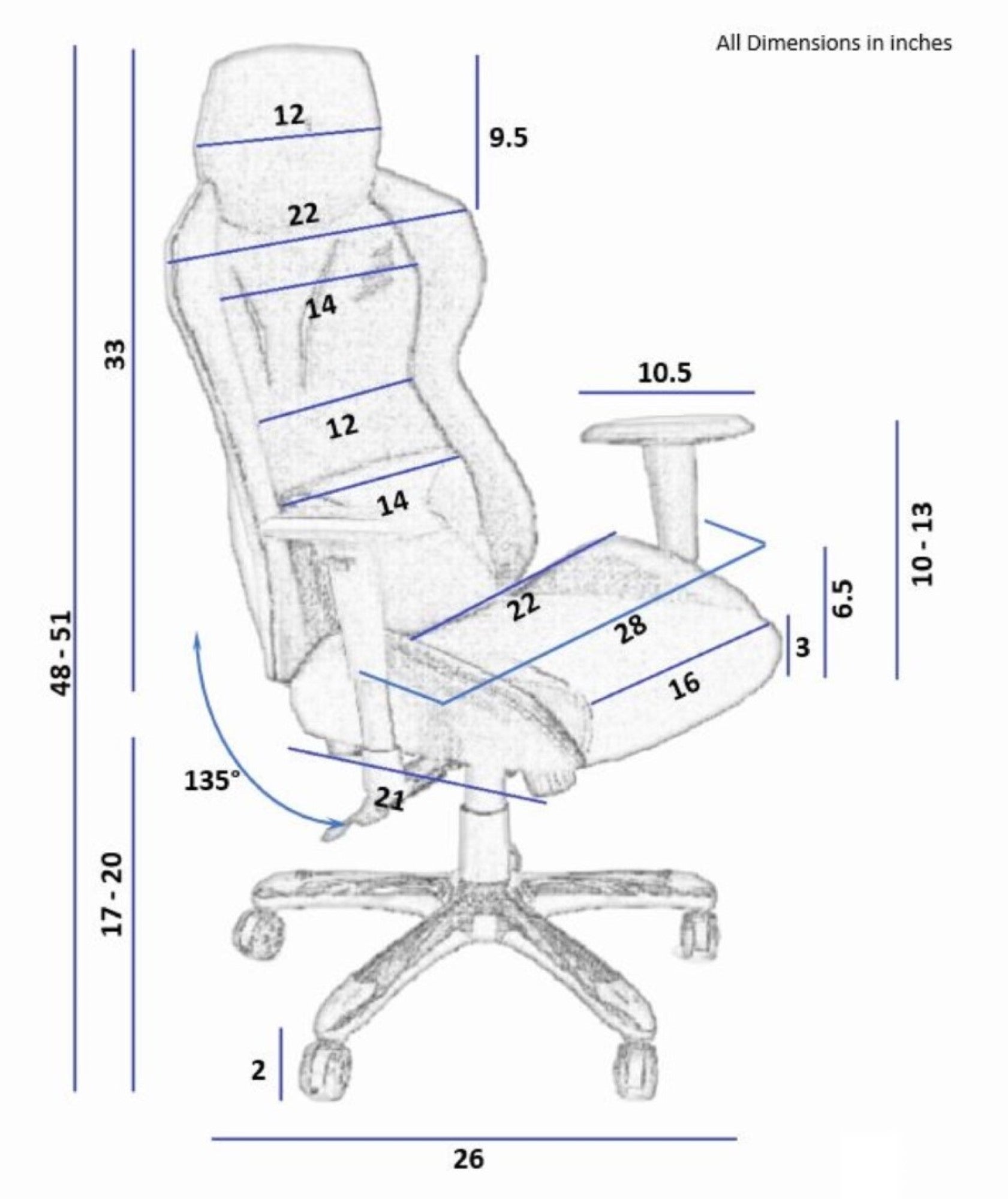 PRO X Series 0103 Ergonomic Gaming Chair - Black | High-Back Racing Style with Lumbar Support for PC & Console Gamers | Perfect for Esports, Streaming & Office Work