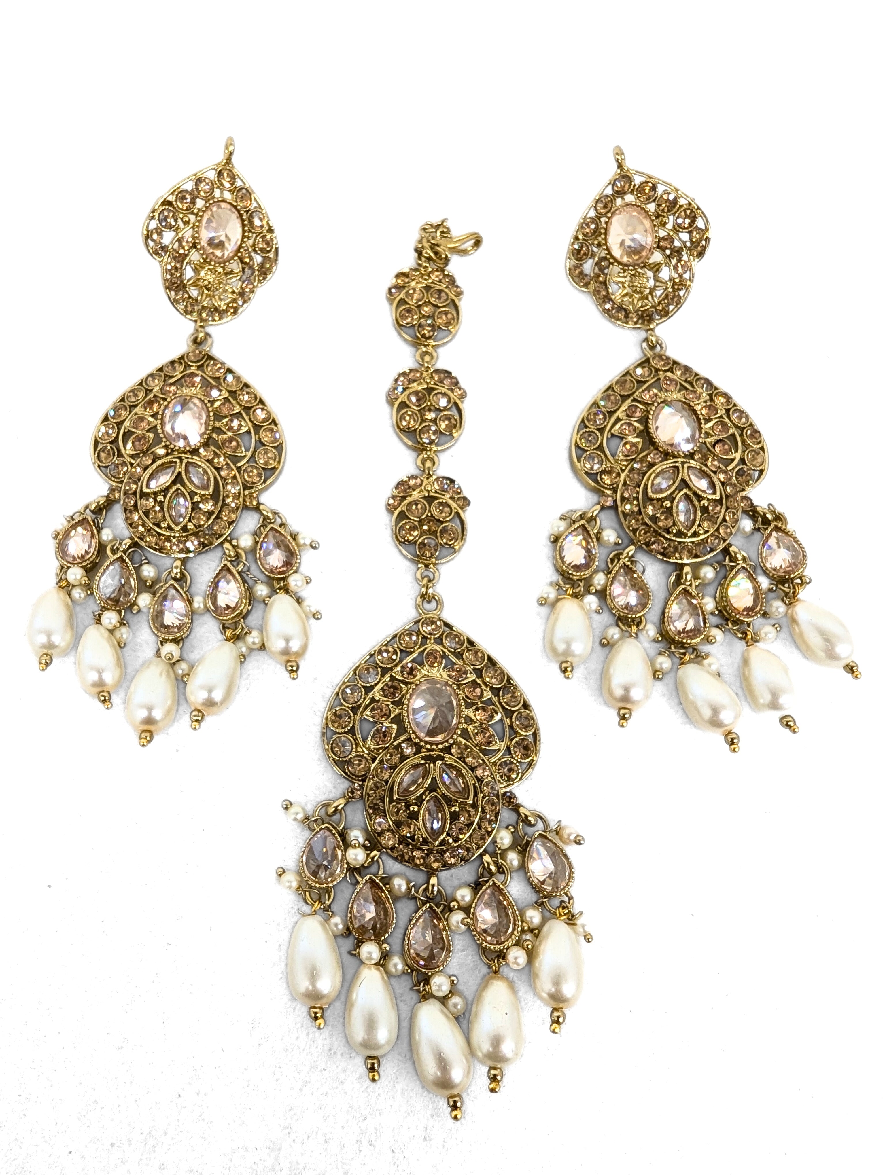 Amila Stone Earrings with Tikka - Handmade Boho Jewelry for Women | Elegant Indian Ethnic Accessories for Weddings, Parties & Festivals