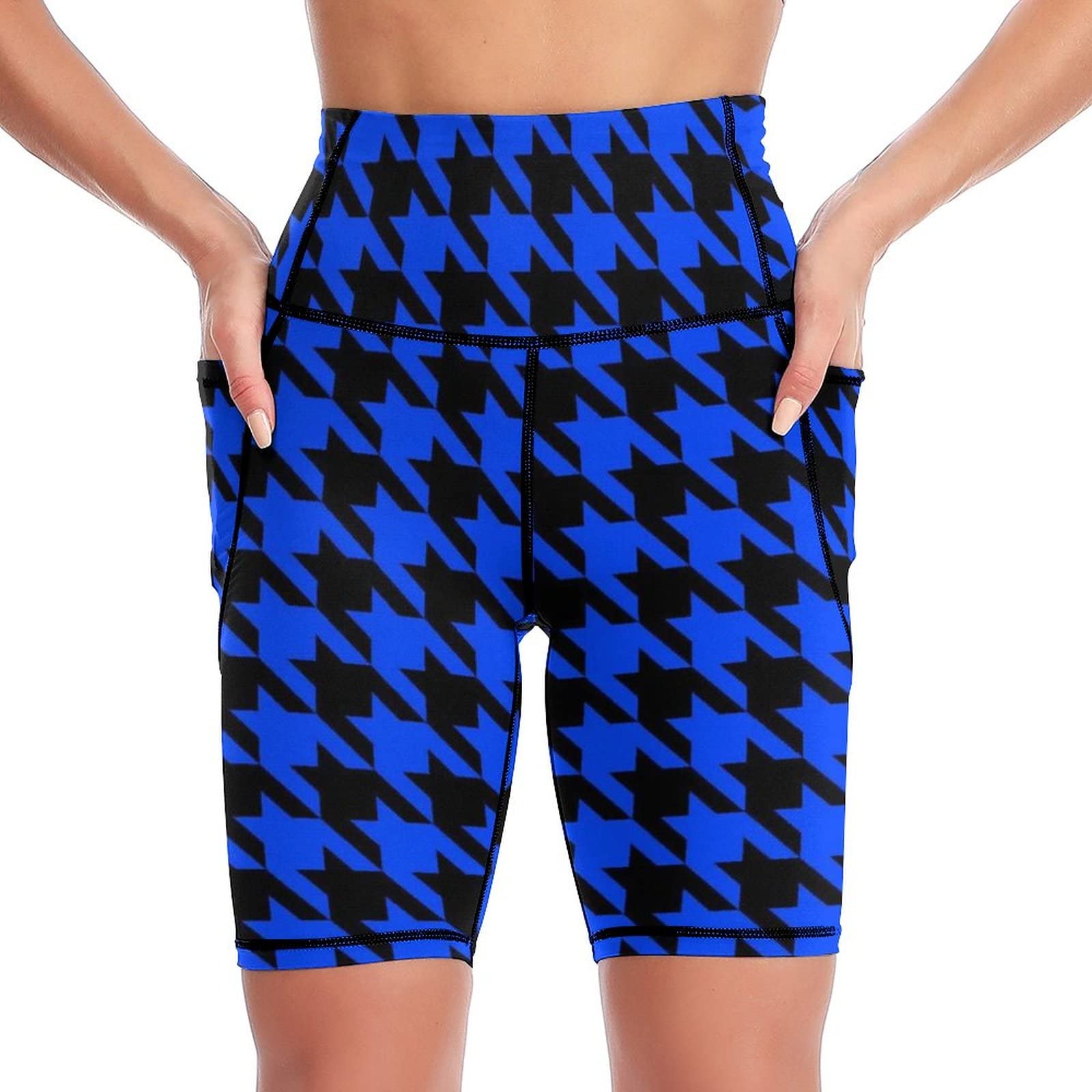 AMRANDOM Women's High Waist Compression Yoga Shorts with Pockets - Breathable Workout Shorts for Yoga, Running, Gym & Fitness Training