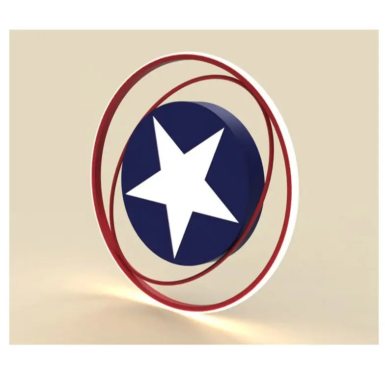 Captain America Shield LED Ceiling Light for Kids Room - Superhero Themed Bedroom & Playroom Decor