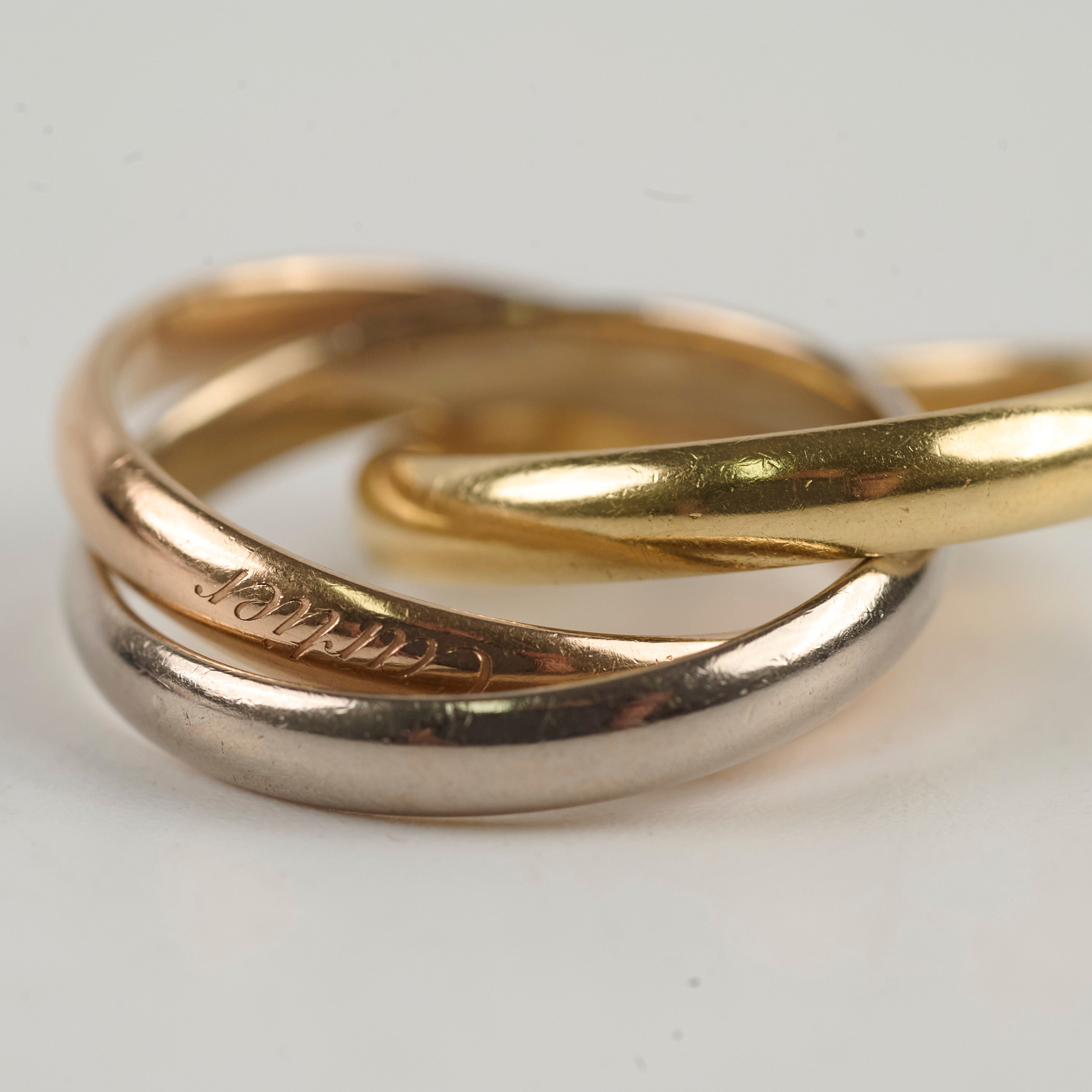 Cartier Trinity Ring Classic 18K Gold Tri-Color Band Size 55 - Perfect for Engagements, Anniversaries & Luxury Gifts