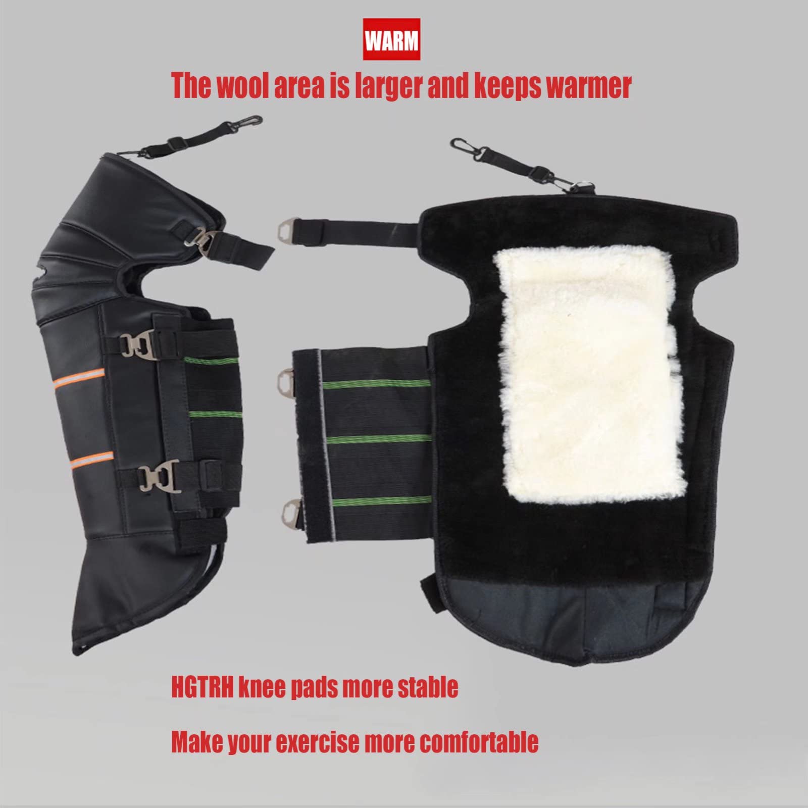 Winter Motorcycle Knee Pads - Thickened Windproof Waterproof Cold-Resistant Knee Warmers for Men & Women | Wool Cashmere Leg Warmer | Protective Gear for Riding, Skiing & Outdoor Activities