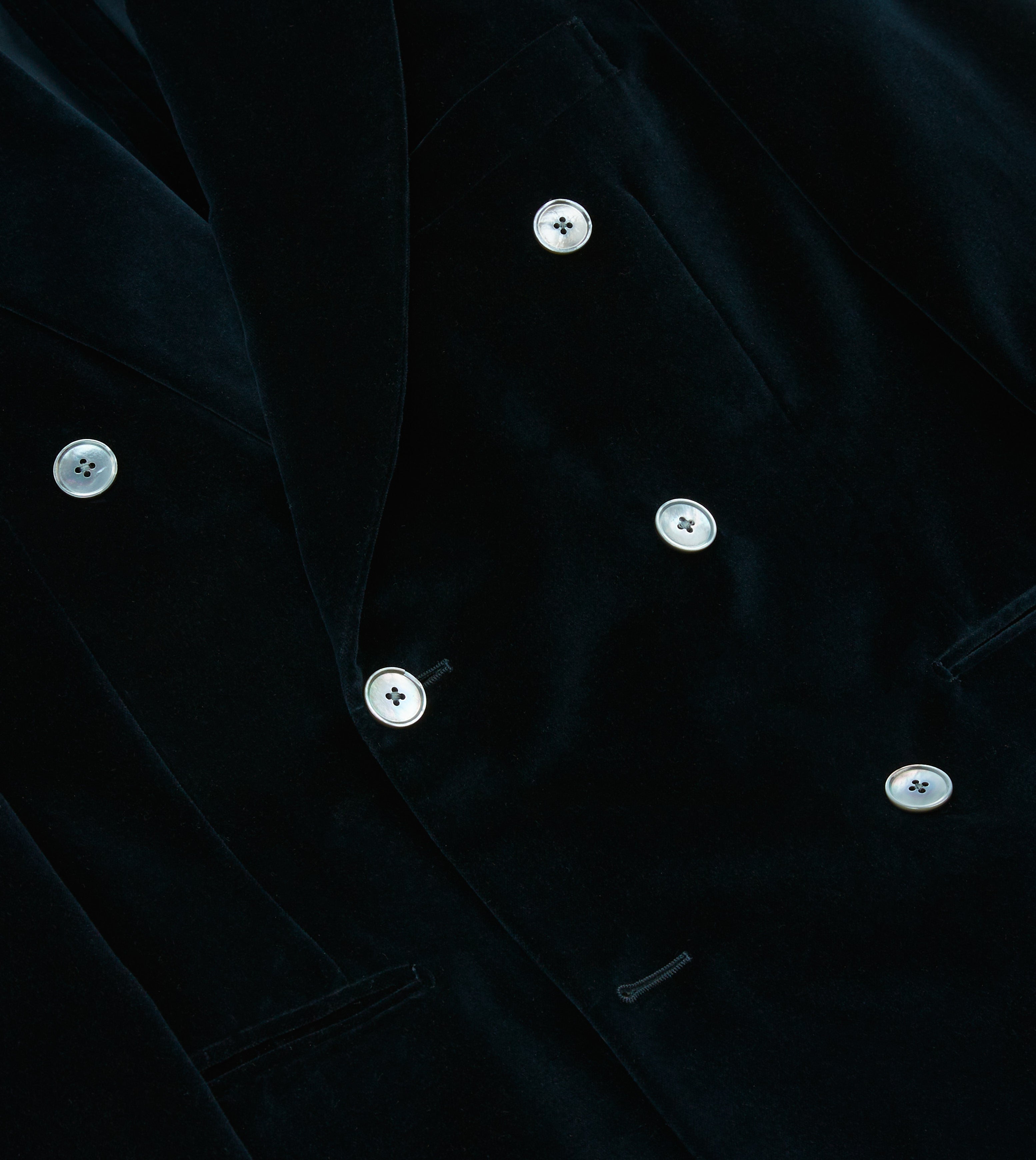 Navy Blue Velvet Double Breasted Tailored Blazer for Women - Elegant Formal Jacket for Office Wear, Evening Events & Special Occasions