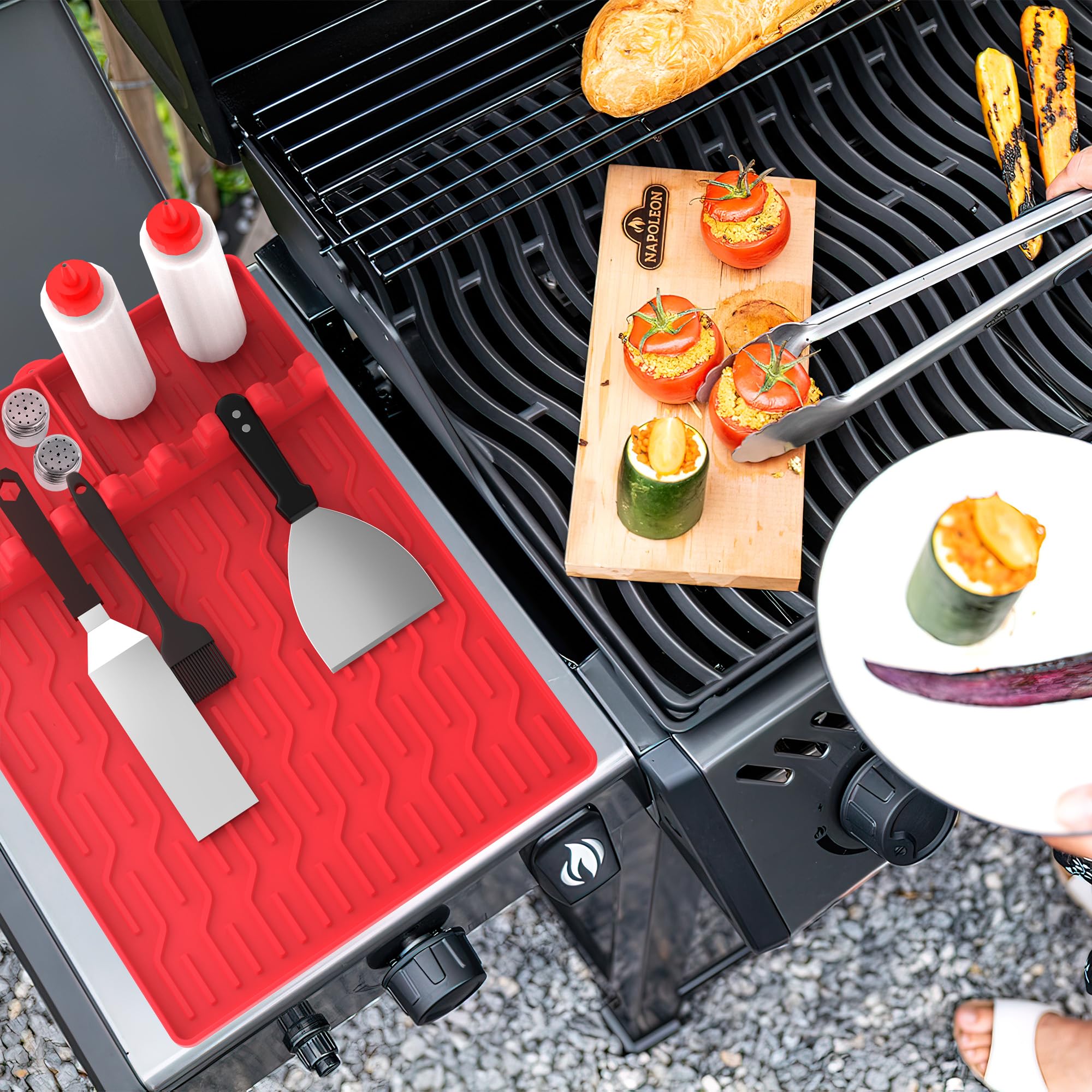 38-Piece Griddle Accessories Kit for Blackstone & Flat Top Grills - Smashed Burger Press, Silicone Grill Mat, Basting Cover & Spatula Set - Perfect for Outdoor Camping, Backyard BBQs & Tailgating Parties