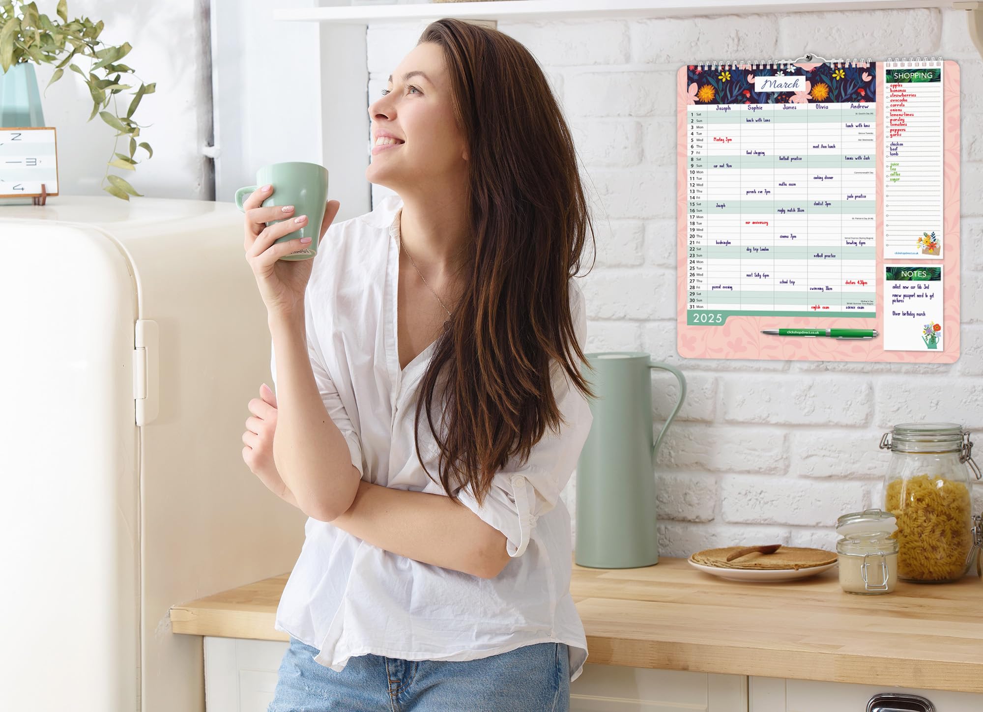 2025 Family Home Organizer Calendar - 5 Column Year Planner with Floral Leaf Design | Perfect for Home Office, School Planning & Gift Giving | Purple Flower Theme