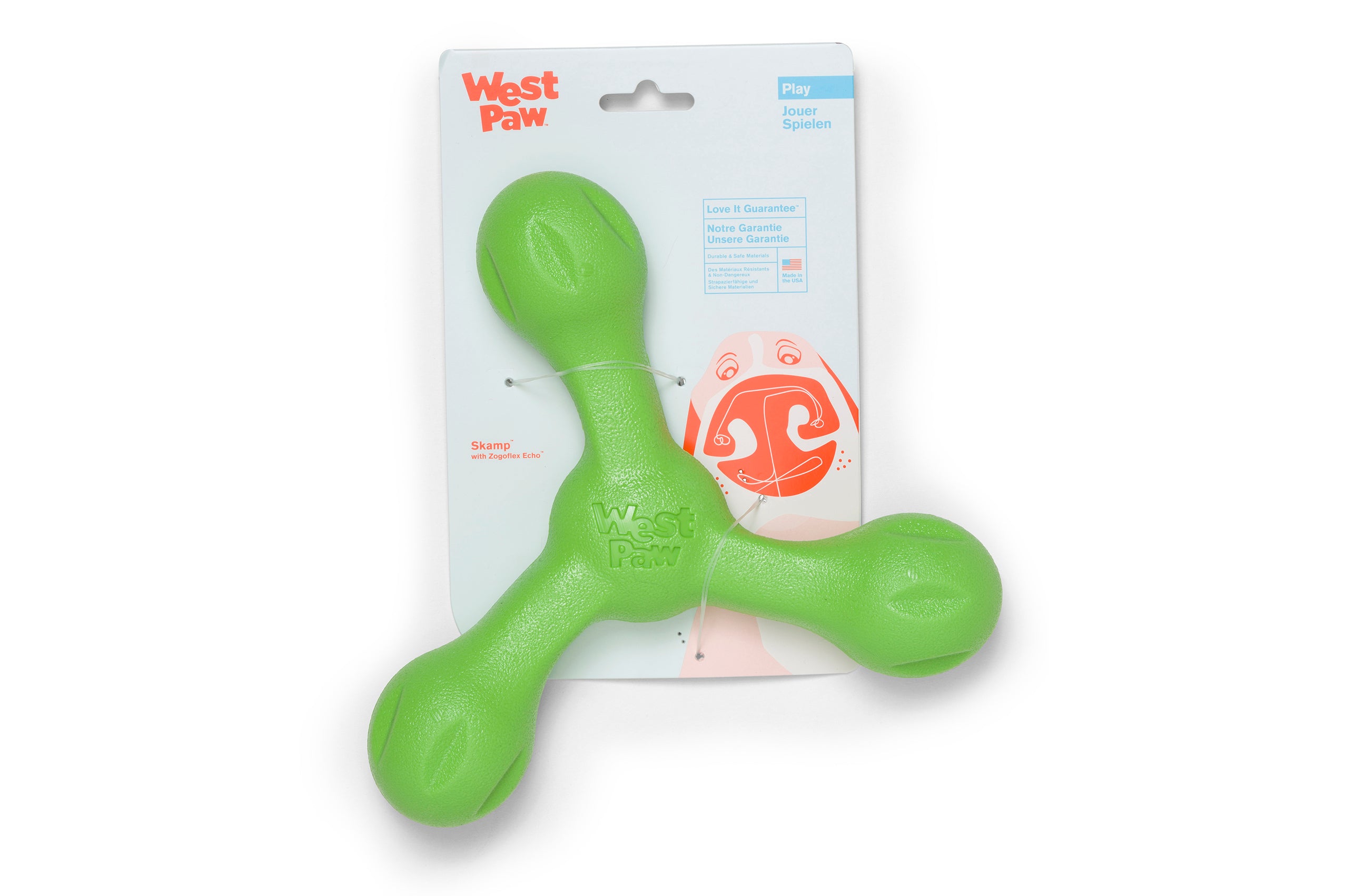 West Paw Design Skamp - Durable & Eco-Friendly Dog Chew Toy for Aggressive Chewers - Perfect for Indoor & Outdoor Play, Training, and Teething Relief