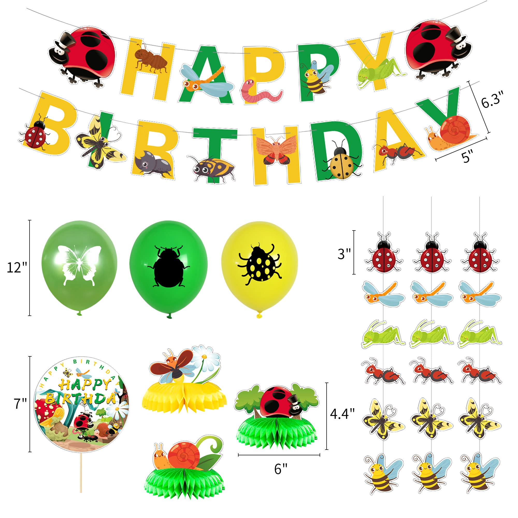 29 PCS Insect-Themed Birthday Party Decorations Set - Garden Bug Balloons, Party Supplies for Kids Outdoor Birthday Celebration - Perfect for Bug Lovers, Garden Parties & Outdoor Events