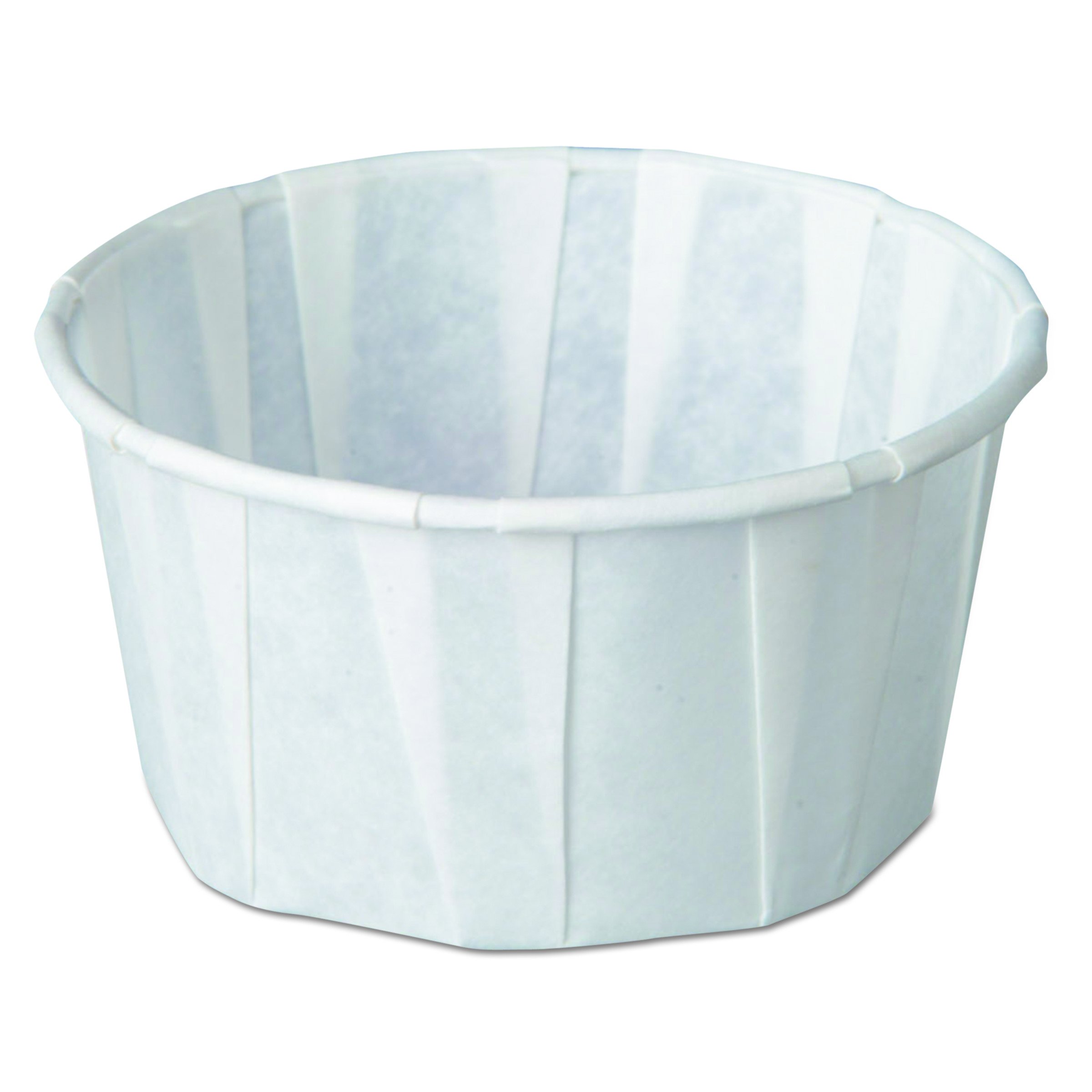 Genpak F400 4 oz White Pleated Squat Paper Portion Cups - Case of 5000 | Perfect for Takeout, Condiments & Food Sampling