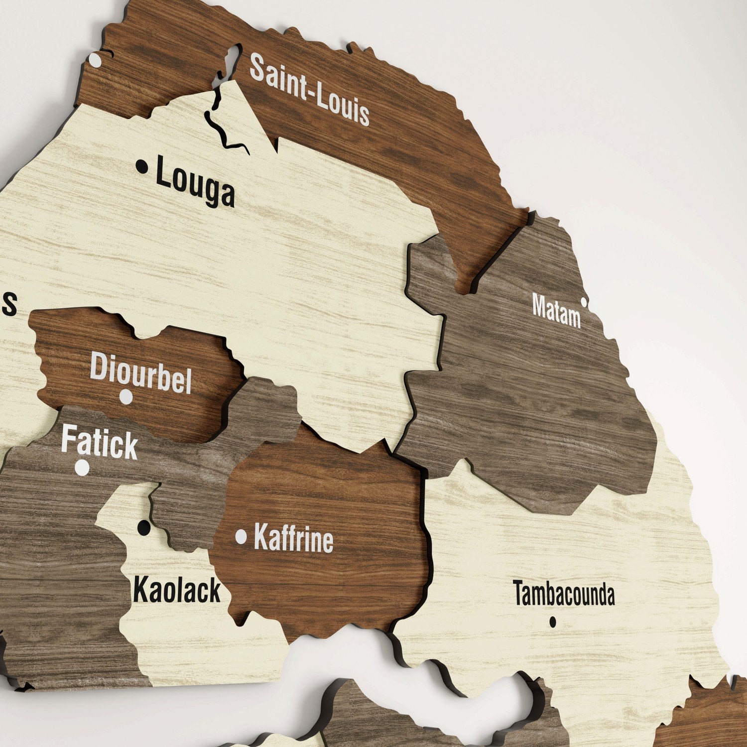 Senegal Map Wooden Wall Art - Handcrafted Home & Office Decor for Living Room, Bedroom, or Study - Unique African Map Wooden Plaque Gift