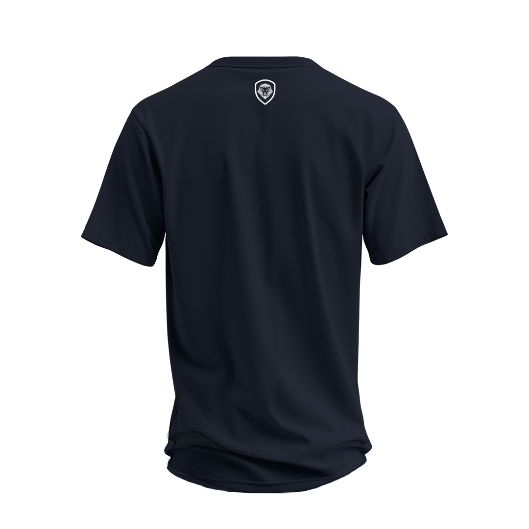 Premium Curved Hem Navy and White Short Sleeve T-Shirt for Men - Soft Cotton Casual Tee for Everyday Wear, Street Style & Summer Outfits