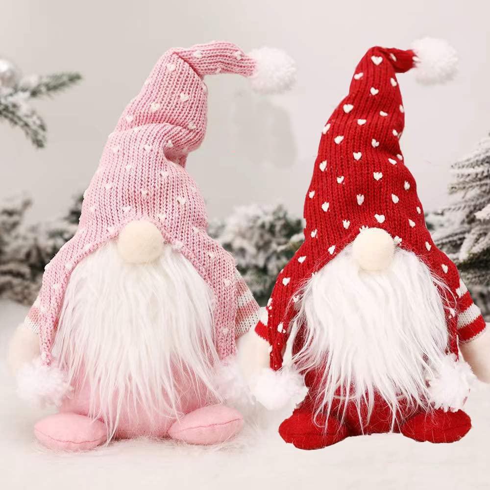 Adorable Santa Doll Plush Ornament - Faceless Christmas Figures & Easter Gnome Gifts for Kids, Women, Men - Pink & Red Home Decor for Holidays, Spring Interior Decorations - Perfect for Christmas Tree, Gift Exchange & Seasonal Home Styling