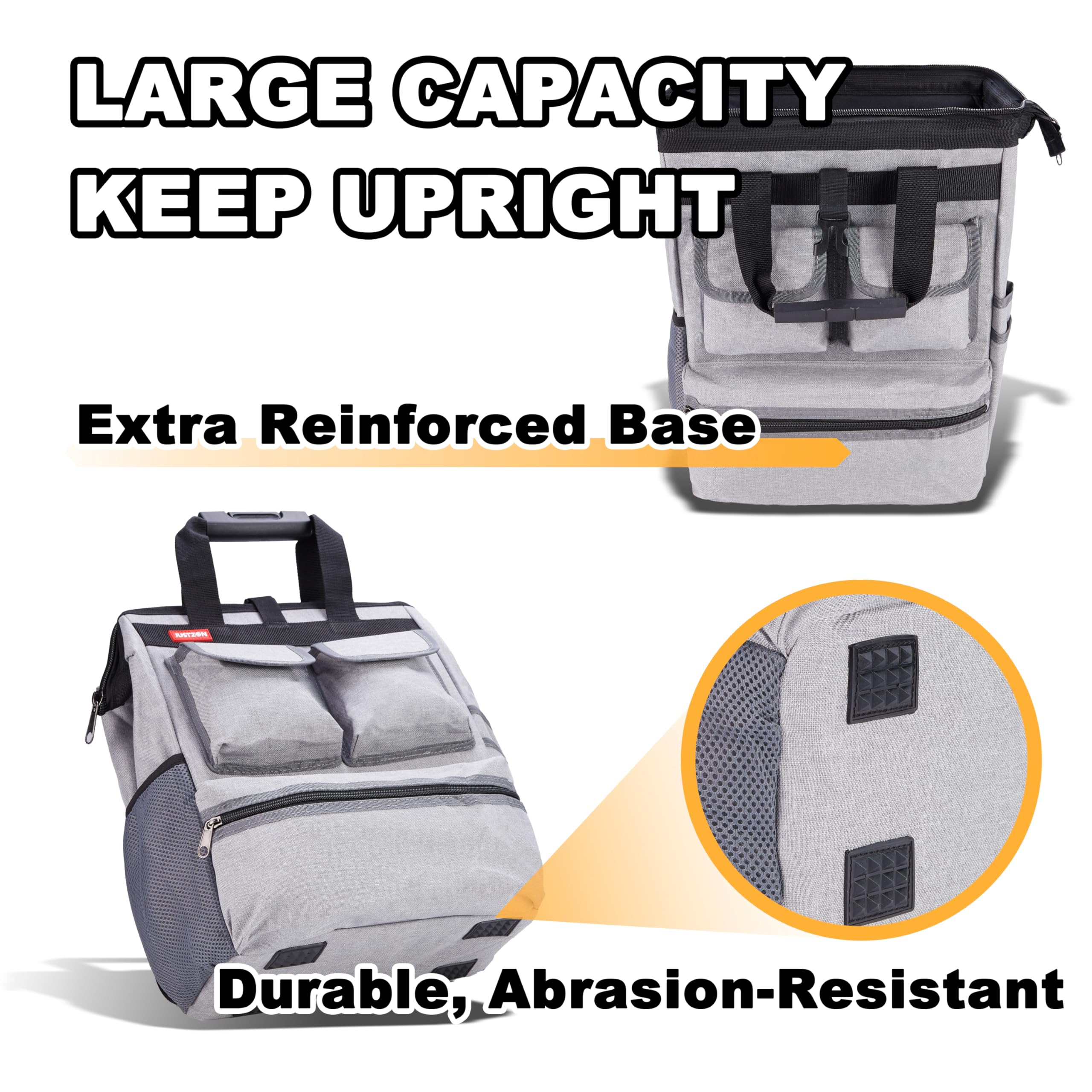 Heavy Duty Backpack Tool Bag with Padded Back Support - Durable Electrician Tool Kit Organizer for Plumbers, HVAC & Cable Technicians - Perfect for Job Sites, Home Repairs & Outdoor Work
