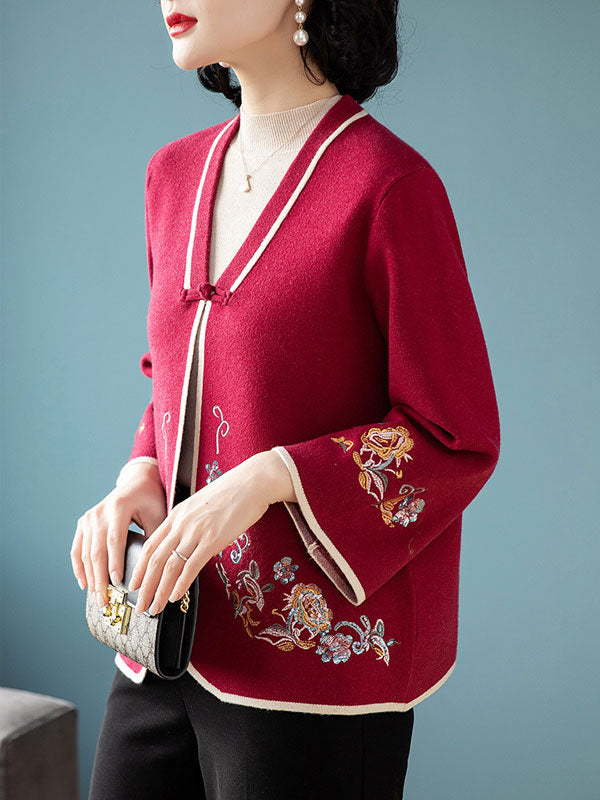 Elegant Sequined Embroidered Women's Knit Cardigan Jacket - Perfect for Mother's Day Gifts, Casual Wear & Special Occasions