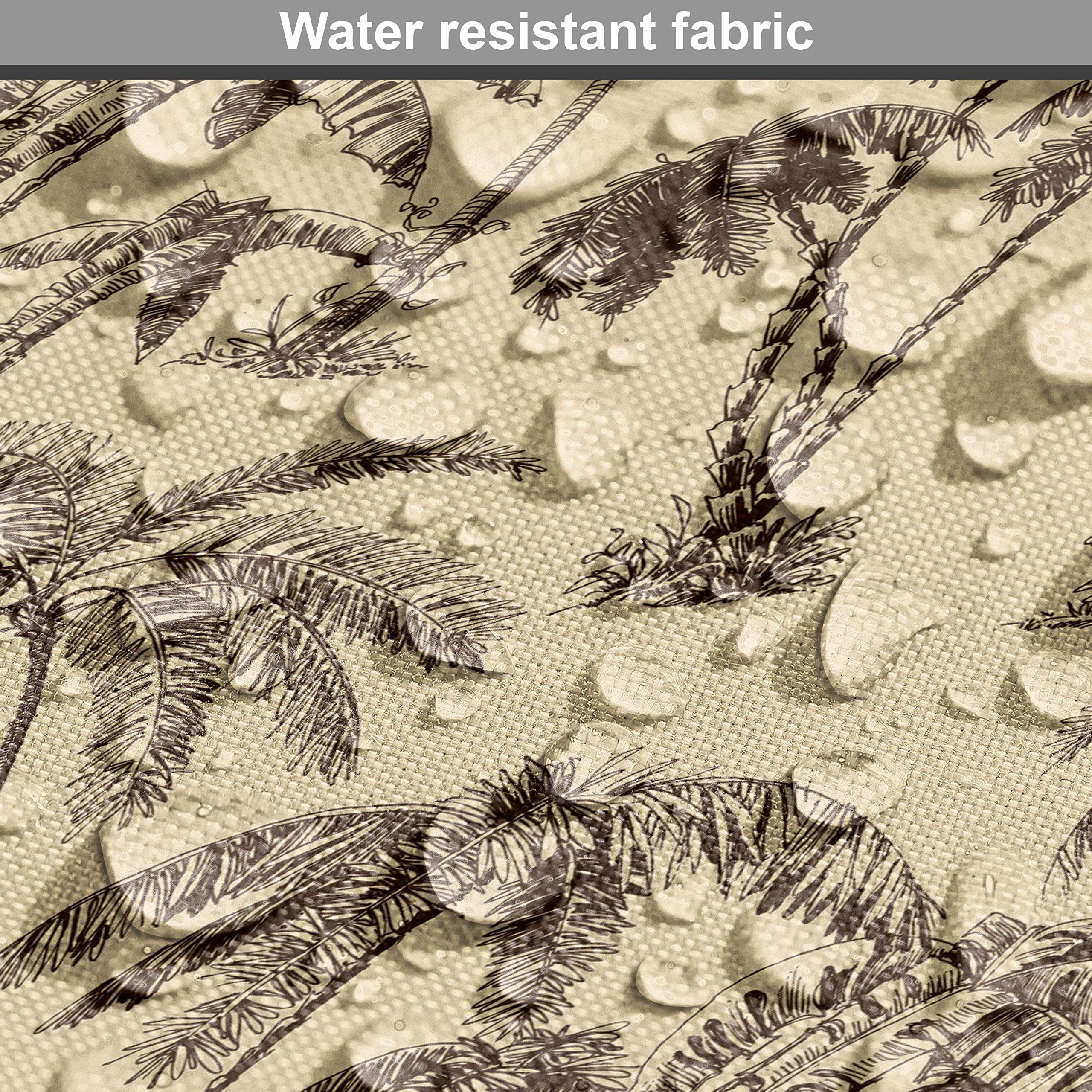 Ambesonne Tropical Palm Tree Fabric by The Yard - Hawaiian Exotic Abstract Foliage Brown Chocolate Upholstery Material for Sofa, Curtains & Home Decor (10 Yards) - Perfect for Beach House, Boho Decor & DIY Craft Projects