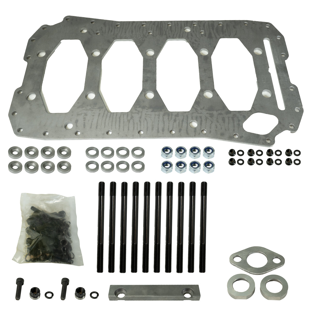 4BT 12mm Gorilla Girdle with ARP XL Main Studs - Heavy Duty Engine Block Support for Cummins 4BT Diesel Performance Builds & Racing Applications