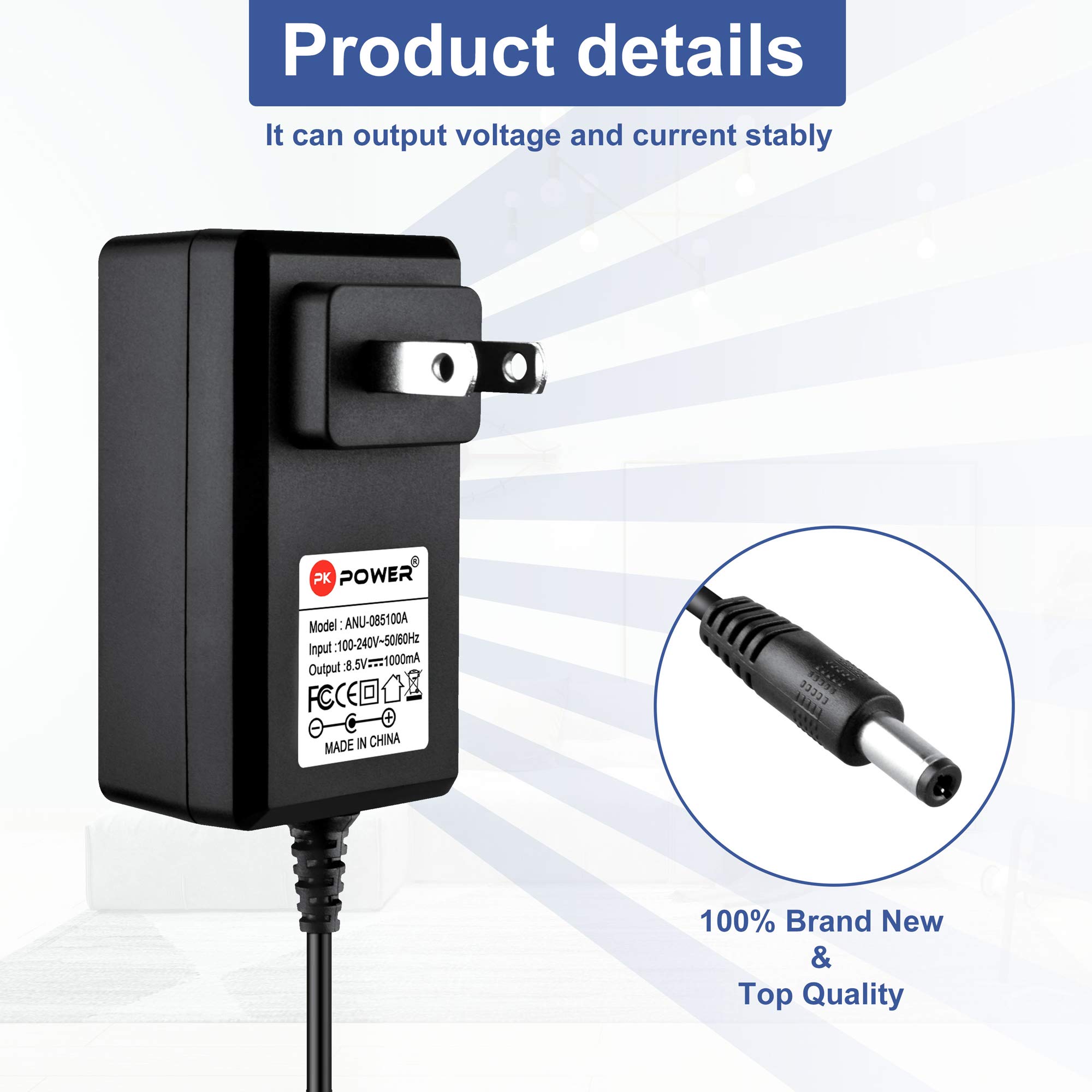 PKPOWER AC/DC Adapter Charger for Pure-Wave PADO CM-05 CM-07 Cordless Massager - Power Supply for Facial & Body Massage Motor Model FJ-SW08510000DU | Home Spa & Beauty Salon Use