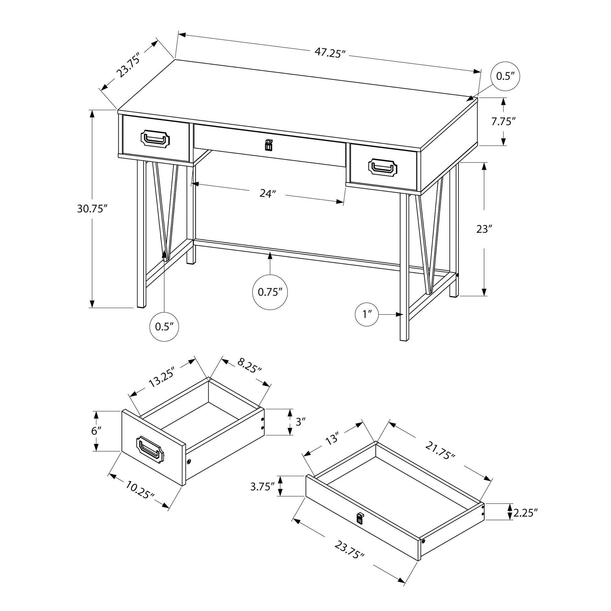 Reclaimed Wood Look Modern Computer Desk with Black Metal Legs - Stylish Home Office Desk for Work & Study | Perfect for Small Spaces & Contemporary Decor