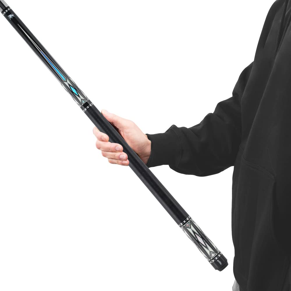 Premium Griffin GR40 Pool Cue - Jet Black with Elegant Overlaid Points for Professional Billiards & Tournament Play