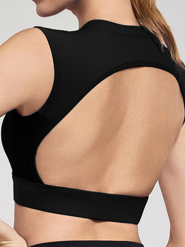 ZASUWA Women's Sexy Solid Color Backless Padded Cropped Tank Top - Perfect for Summer Outfits, Beachwear, and Night Out Fashion