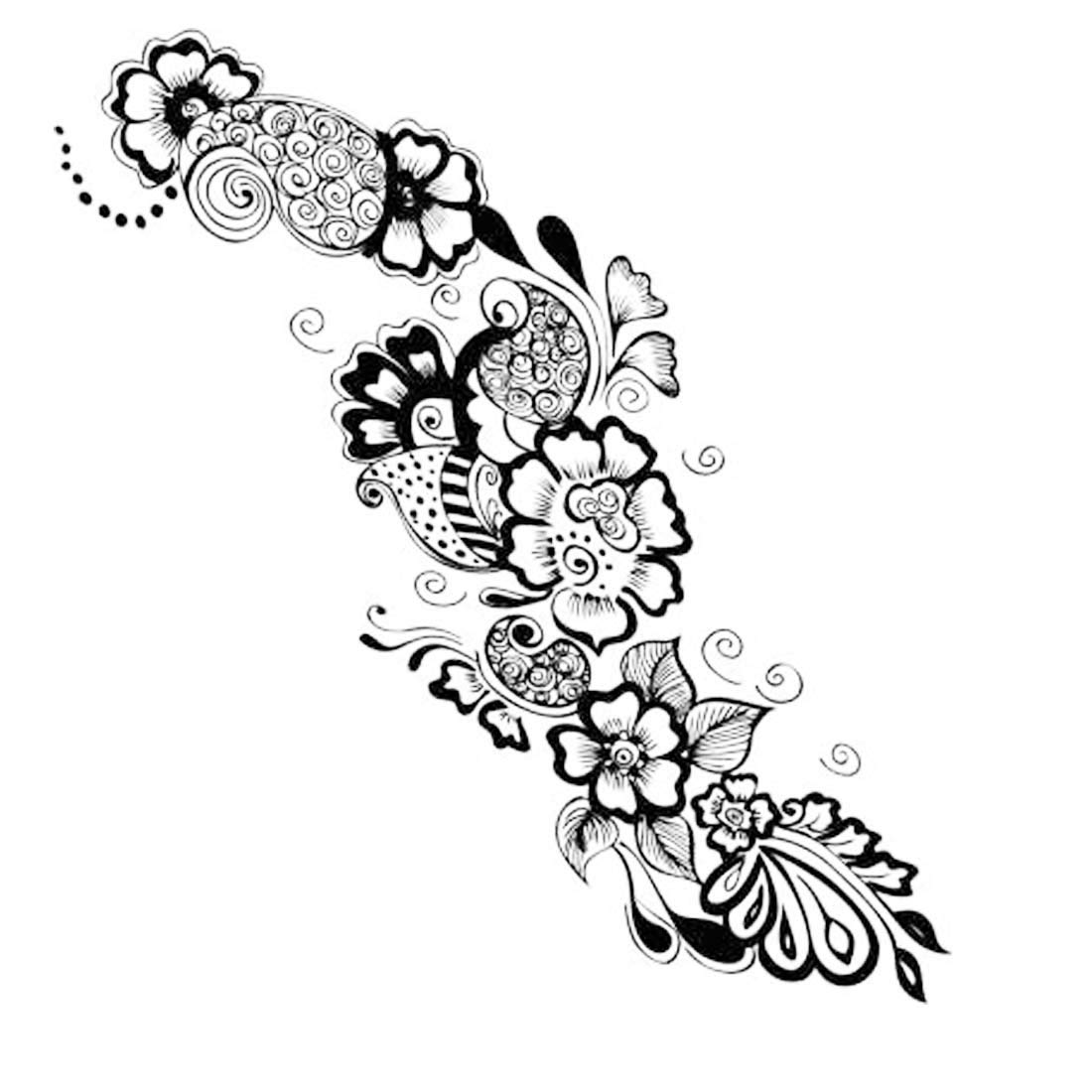 Waterproof Mehndi Henna Temporary Tattoo for Girls - Beautiful Hand & Arm Designs for Parties, Weddings & Festivals
