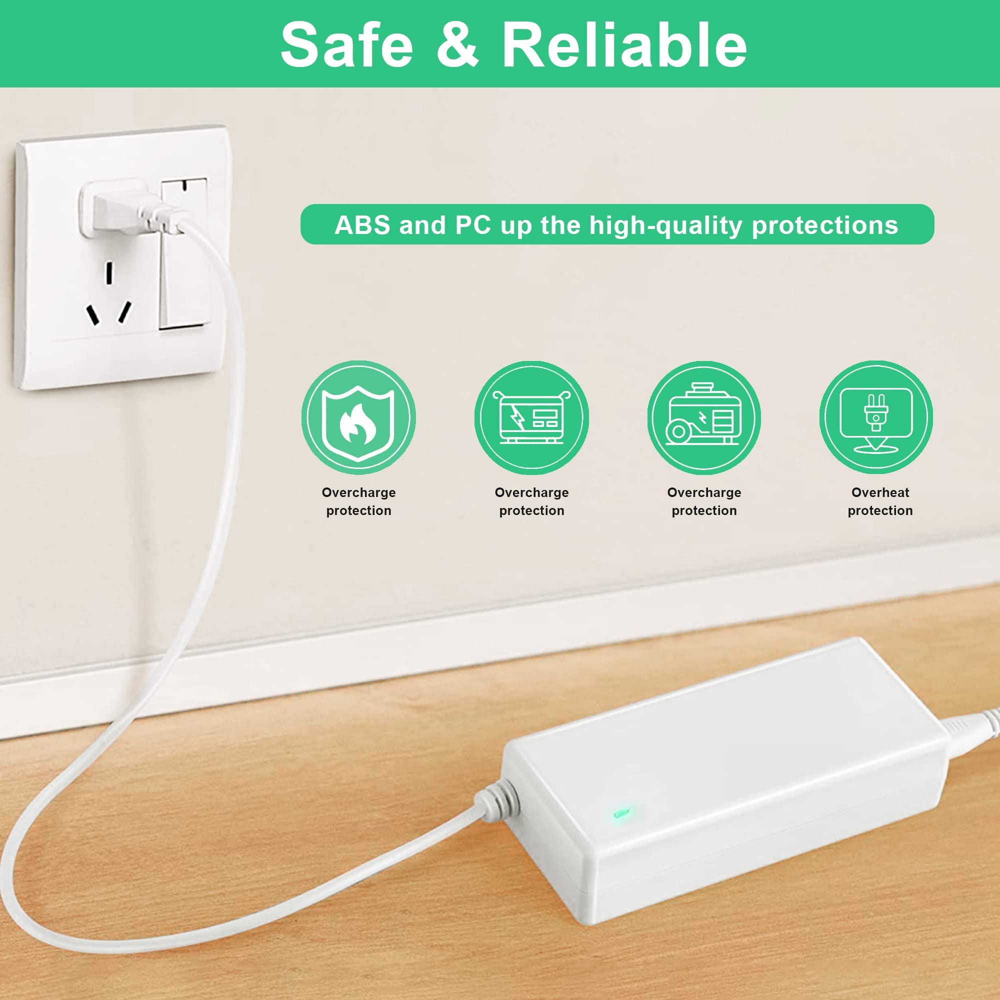 24VDC Power Cord Replacement for Cricut Maker 3 Cutting Machine - Compatible with Cricut Maker 3 Power Adapter & Charger (White) - Perfect for DIY Crafting, Vinyl Cutting & Scrapbooking Projects