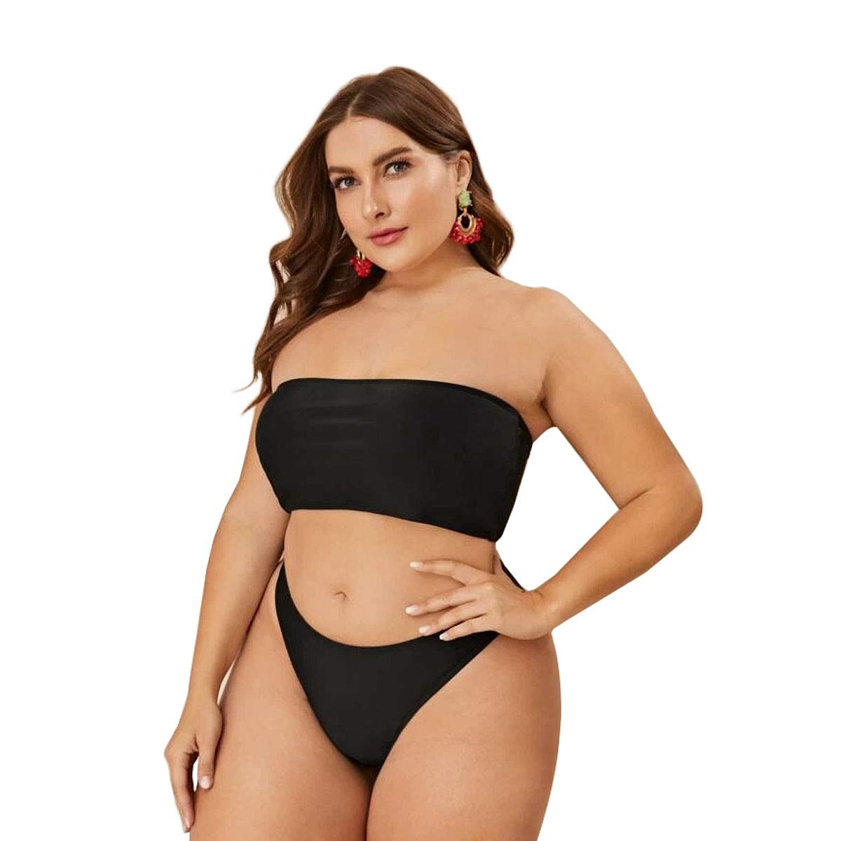 Plus Size Swimsuit for Women - High Waisted Bikini Set with Tummy Control | Bathing Suit for Beach, Pool & Vacation | Yii Ouneey Women's Swimwear