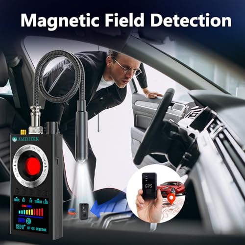 JMDHKK K19 Professional Hidden Camera Detector & Bug Sweeper - Wireless Signal, IR Detection, Magnetic Sensor for Privacy Protection - Ideal for Travel, Office, Hotel & Car Security