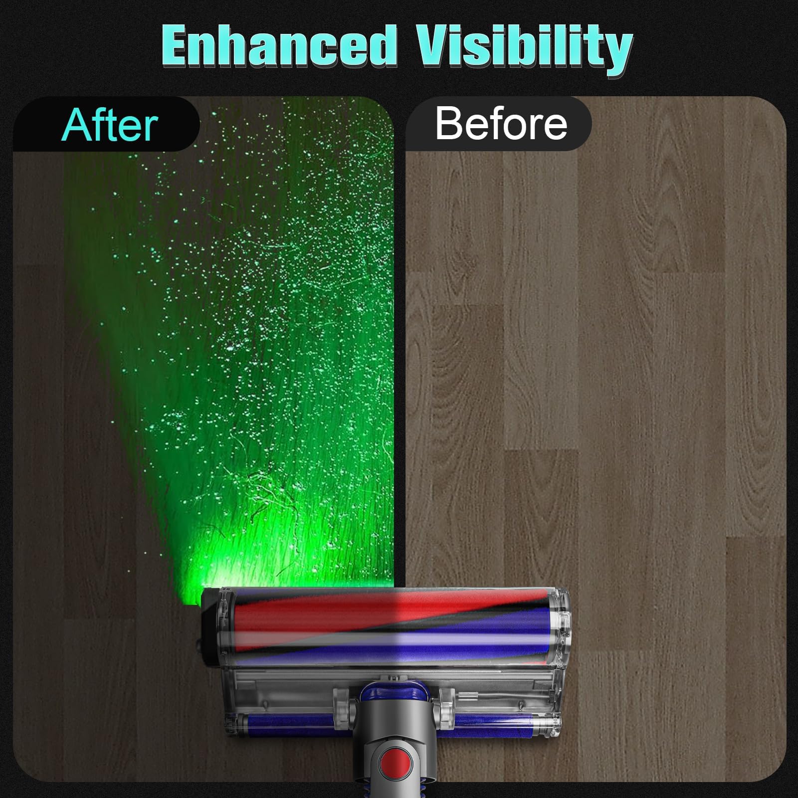 Universal LED Vacuum Dust Display Light Attachment for Dyson, Shark & Bissell - Reveals Microscopic Dust & Pet Hair - Perfect for Deep Cleaning Carpets, Upholstery & Hard Floors