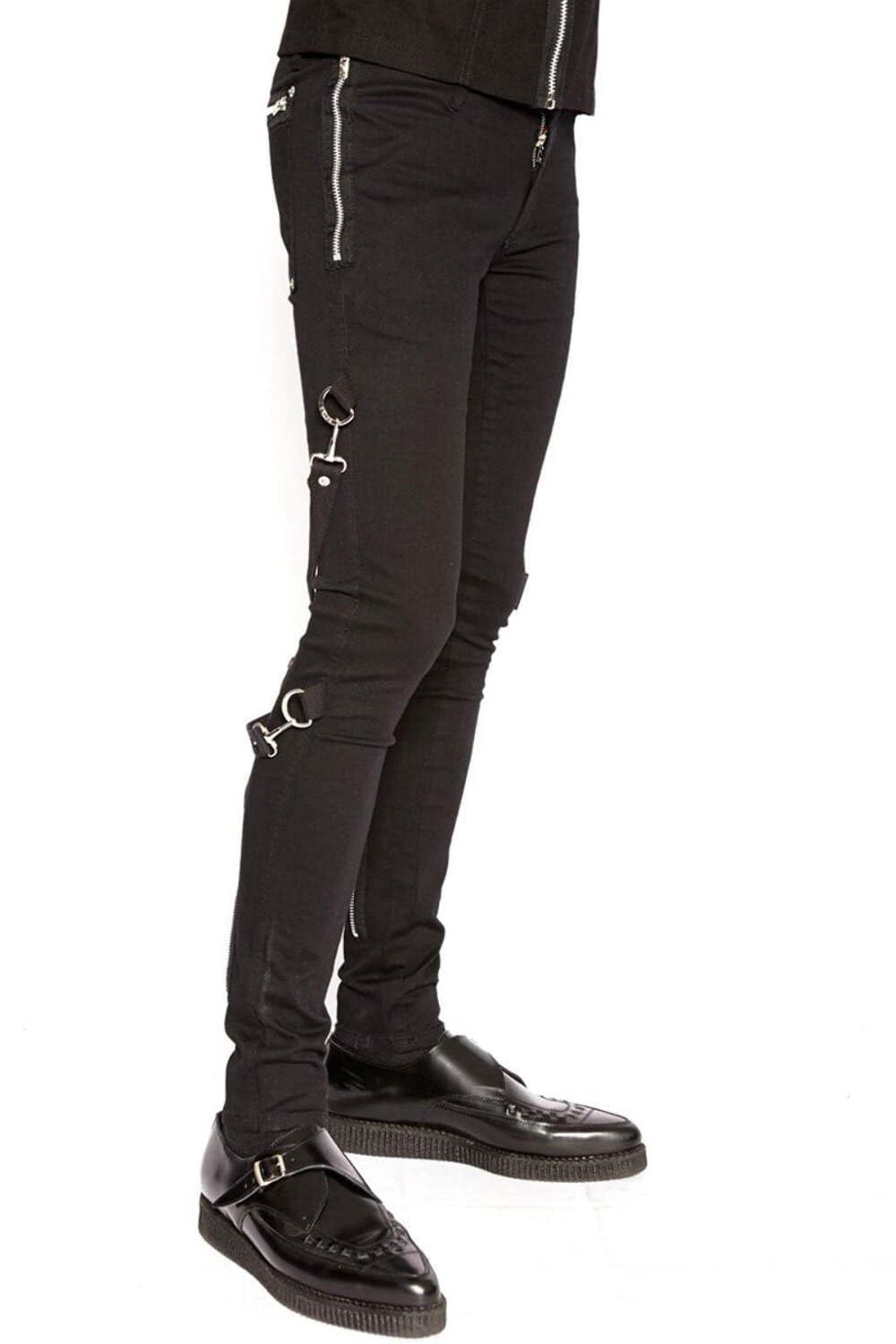 Tripp Chaos Bondage Pants for Women & Men - Gothic Punk Rock Style with Adjustable Straps & Buckles (Black) - Perfect for Concerts, Halloween & Alternative Fashion