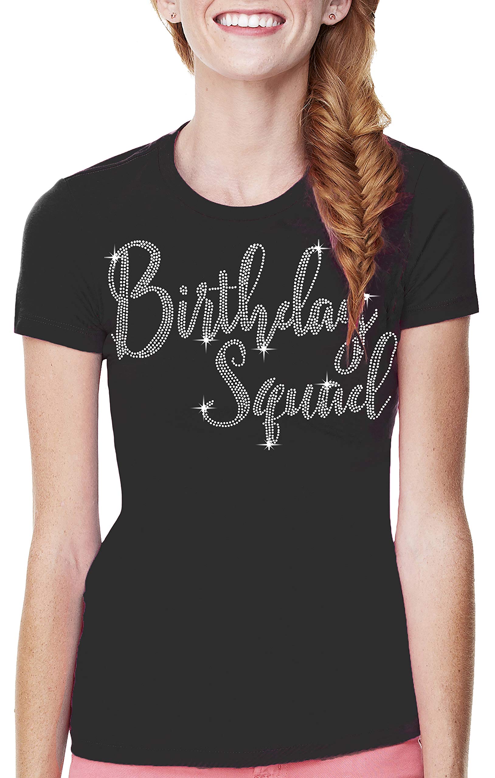 Sparkling Rhinestone Birthday T-Shirts for Women - Elegant Bedazzled Birthday Tees - Perfect Birthday Gifts for Her - Great for Parties, Celebrations & Special Occasions