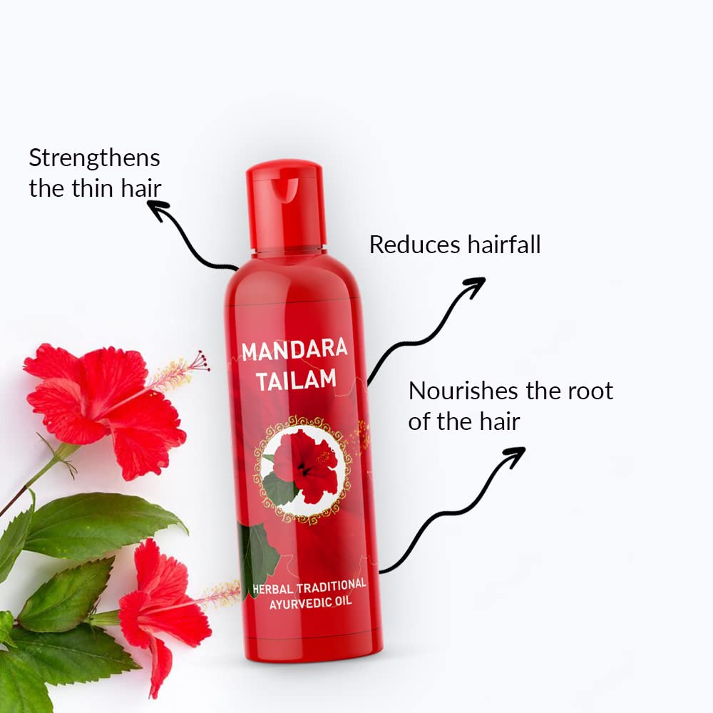 Bello Mandara Hibiscus Hair Oil 100ml (Pack of 2) - Promotes Hair Growth, Thickens & Softens Hair, Reduces Frizz - Perfect for Daily Hair Care & Scalp Treatment