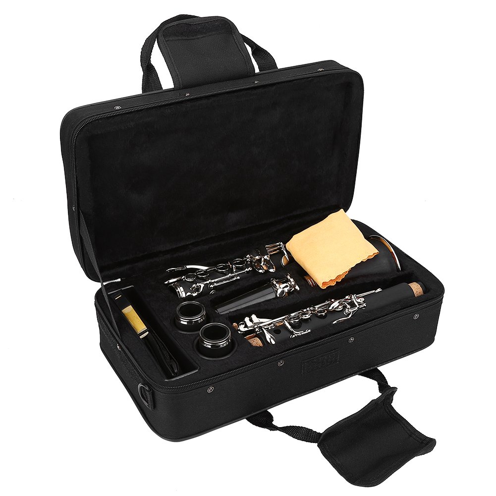 Bnineteenteam 17-Key B-Flat Bakelite Clarinet with Reeds & Cleaning Cloth | Professional Woodwind Instrument for Beginners & Students | Perfect for Jazz, Classical & Band Performances
