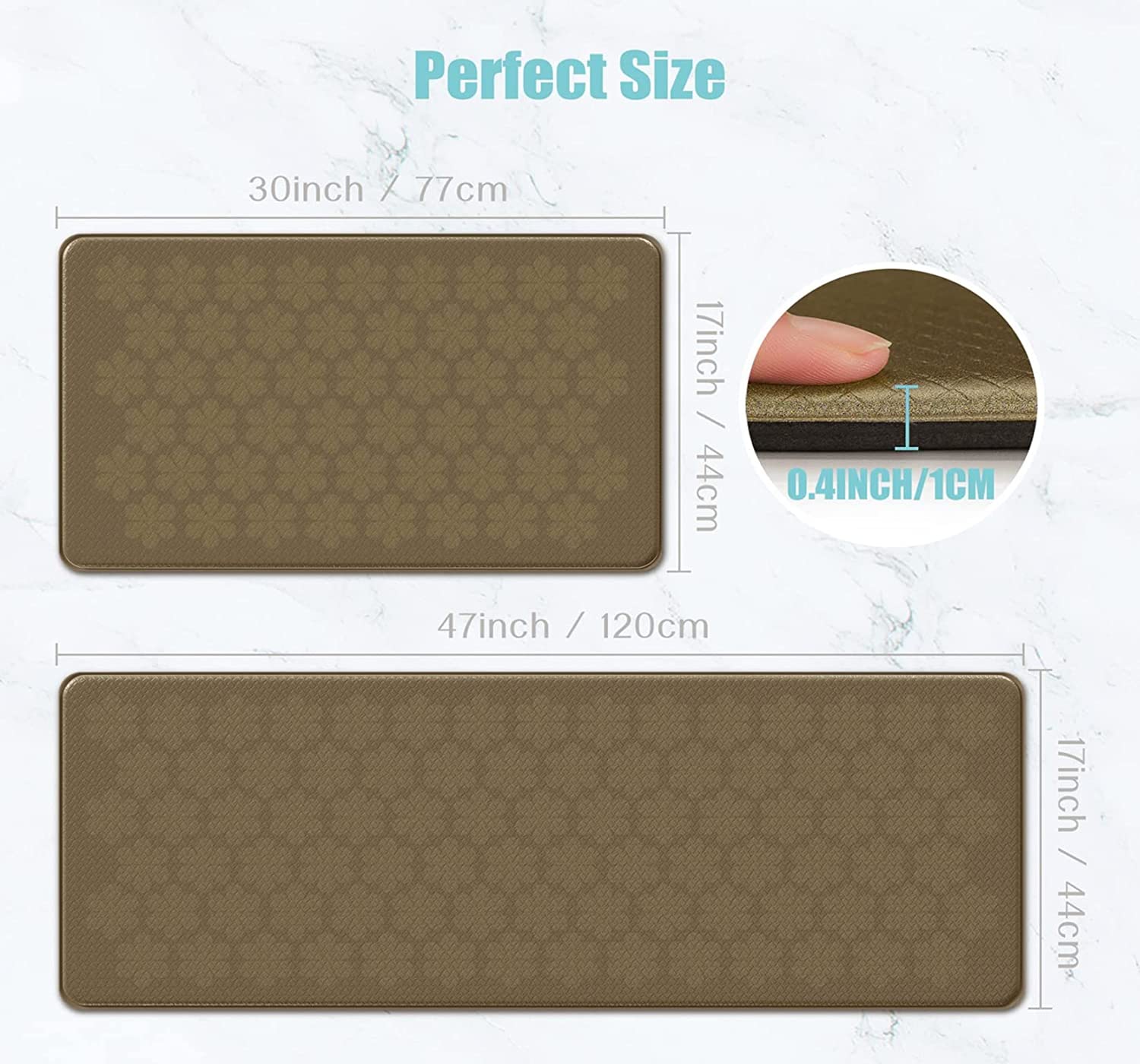 **Anti-Slip Kitchen Floor Mats Set of 2 – Cushioned Comfort Standing Mats for Home, Office & Sink – Non-Slip Kitchen Rugs for Fatigue Relief (Perfect for Cooking, Dishwashing & Long Standing Work)**