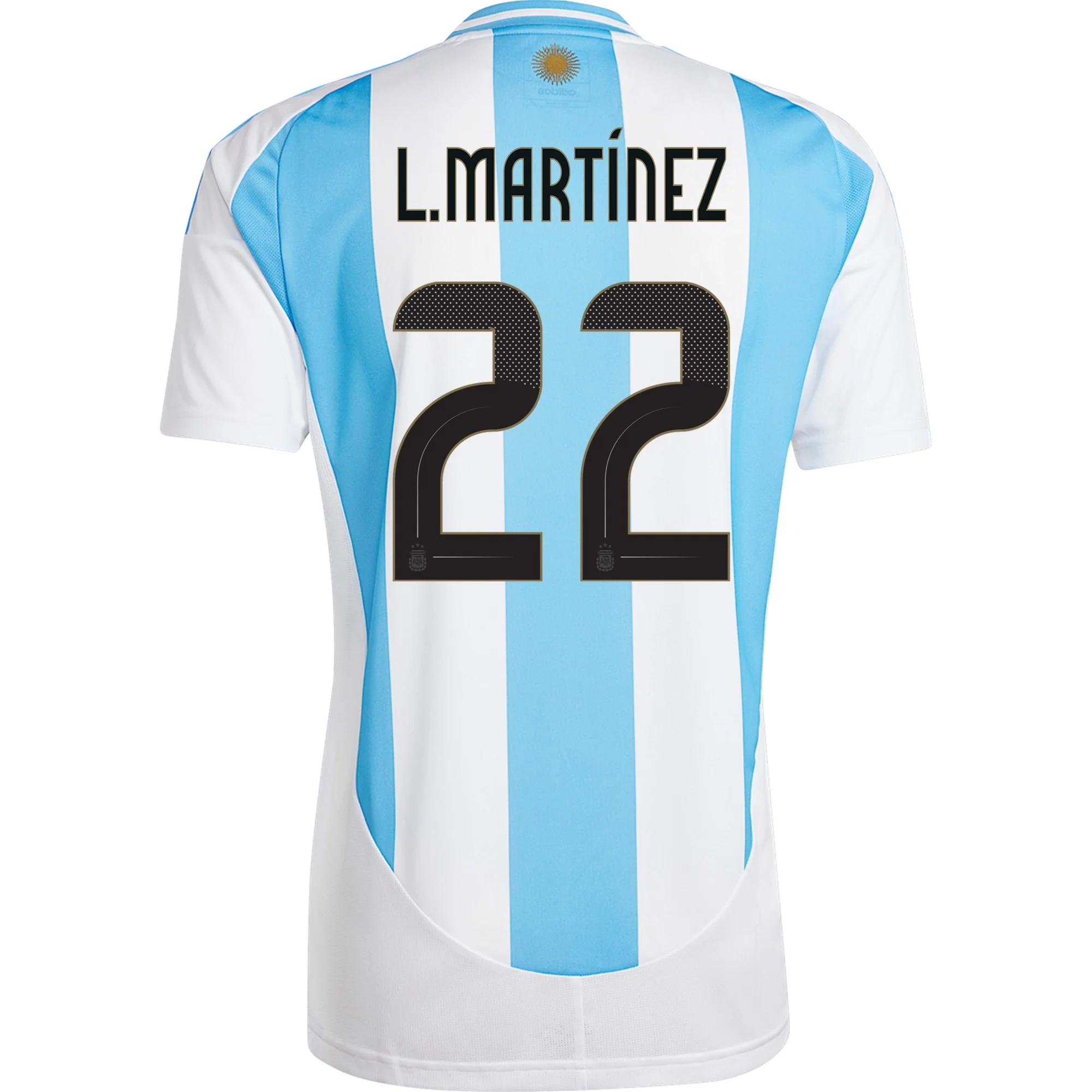 Adidas Argentina Lautaro Martinez Home Jersey 2024-2025 - White & Blue Burst Soccer Shirt - Official Licensed Football Kit for Fans & Players - Perfect for Matchdays, Training & Collecting