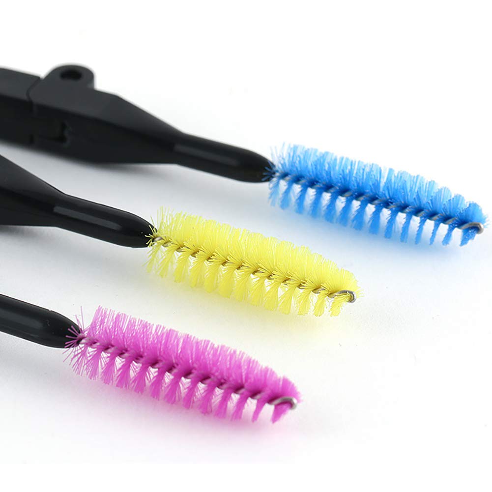2 in 1 Brow Brush & Eyelash Comb - Foldable Double Head Eyelash Defining Brush for Perfect Brows & Lashes (Pink) - Ideal for Makeup Artists & Home Beauty Kits