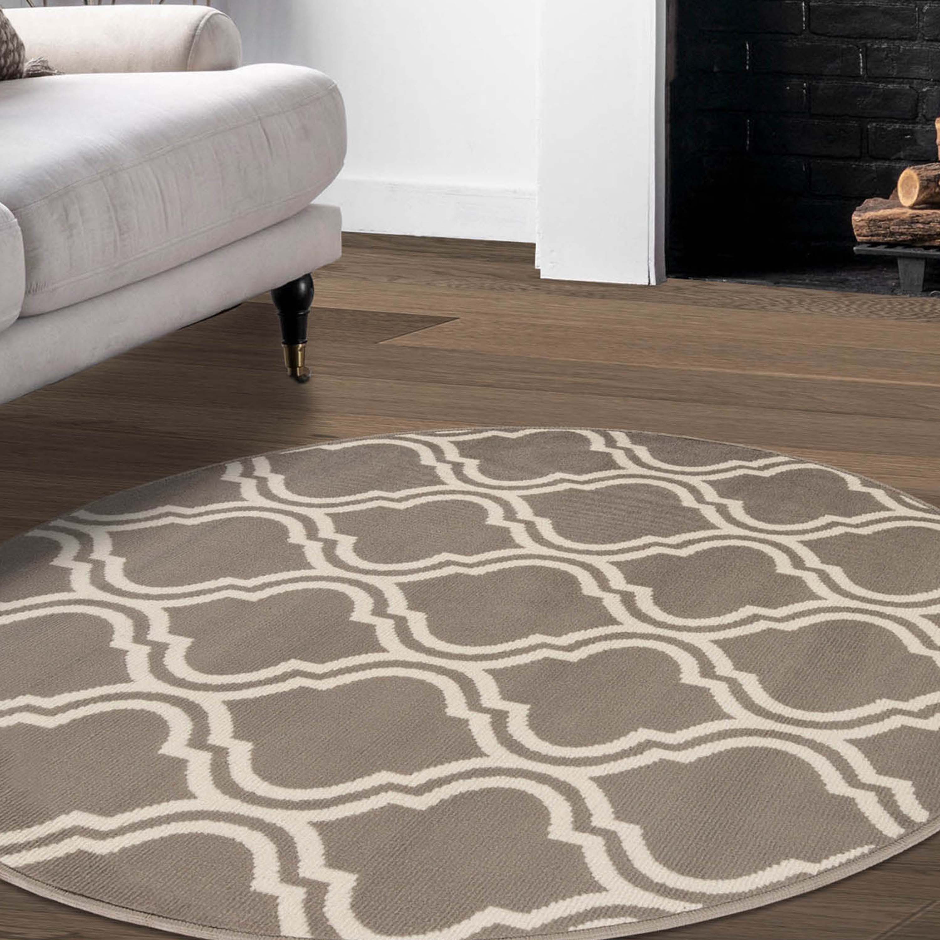 Double Trellis Indoor Area Rug - Non-Slip, Soft & Durable - Perfect for Living Room, Bedroom, or Home Office Decor
